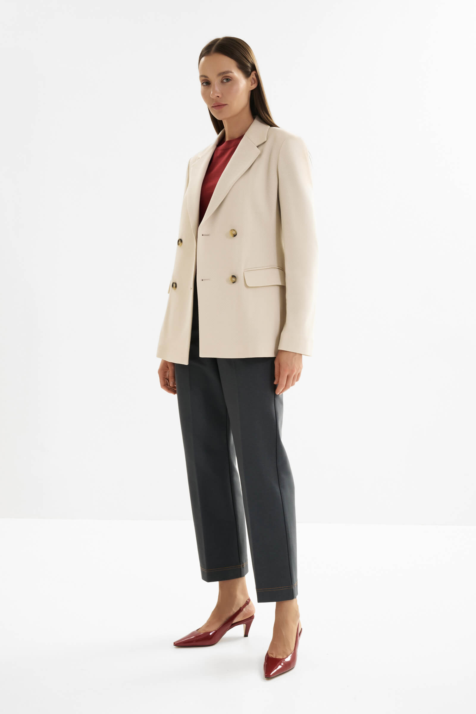 Двубортный пиджак из хлопка Бренд MM