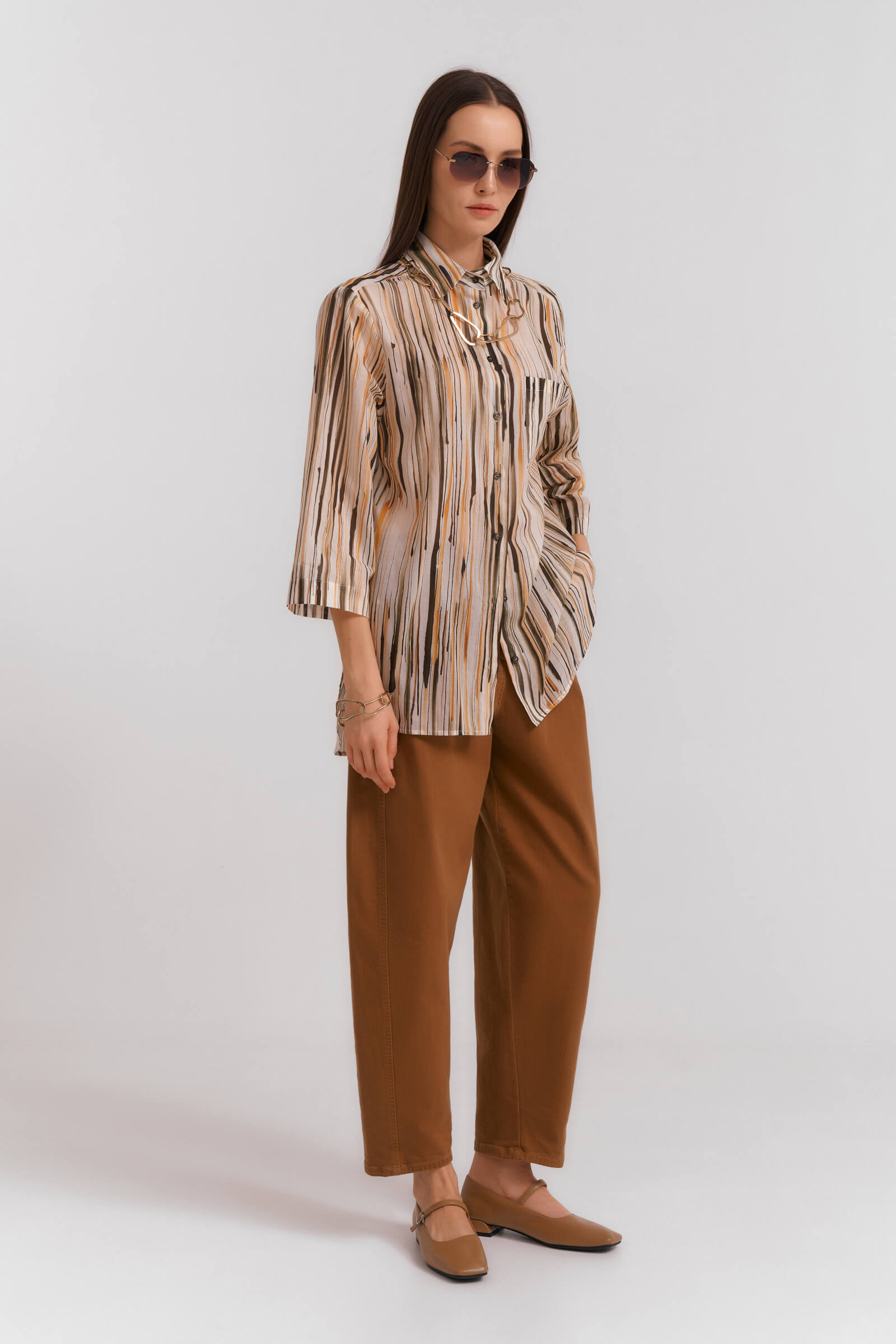 Рубашка с абстрактным принтом Бренд Diana Gallesi