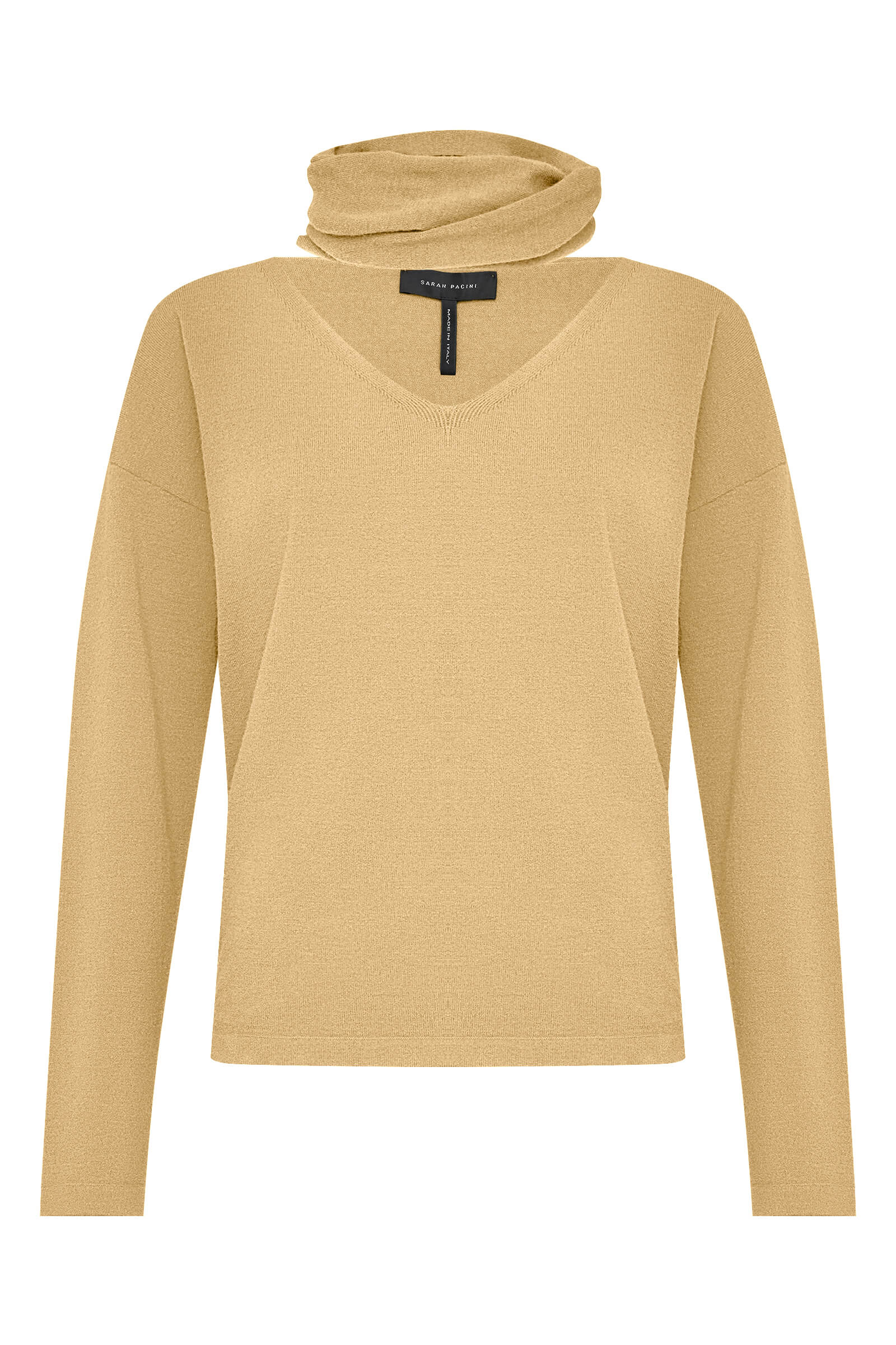 Пуловер из шелковистой вискозы со снудом в комплекте Бренд Sarah Pacini