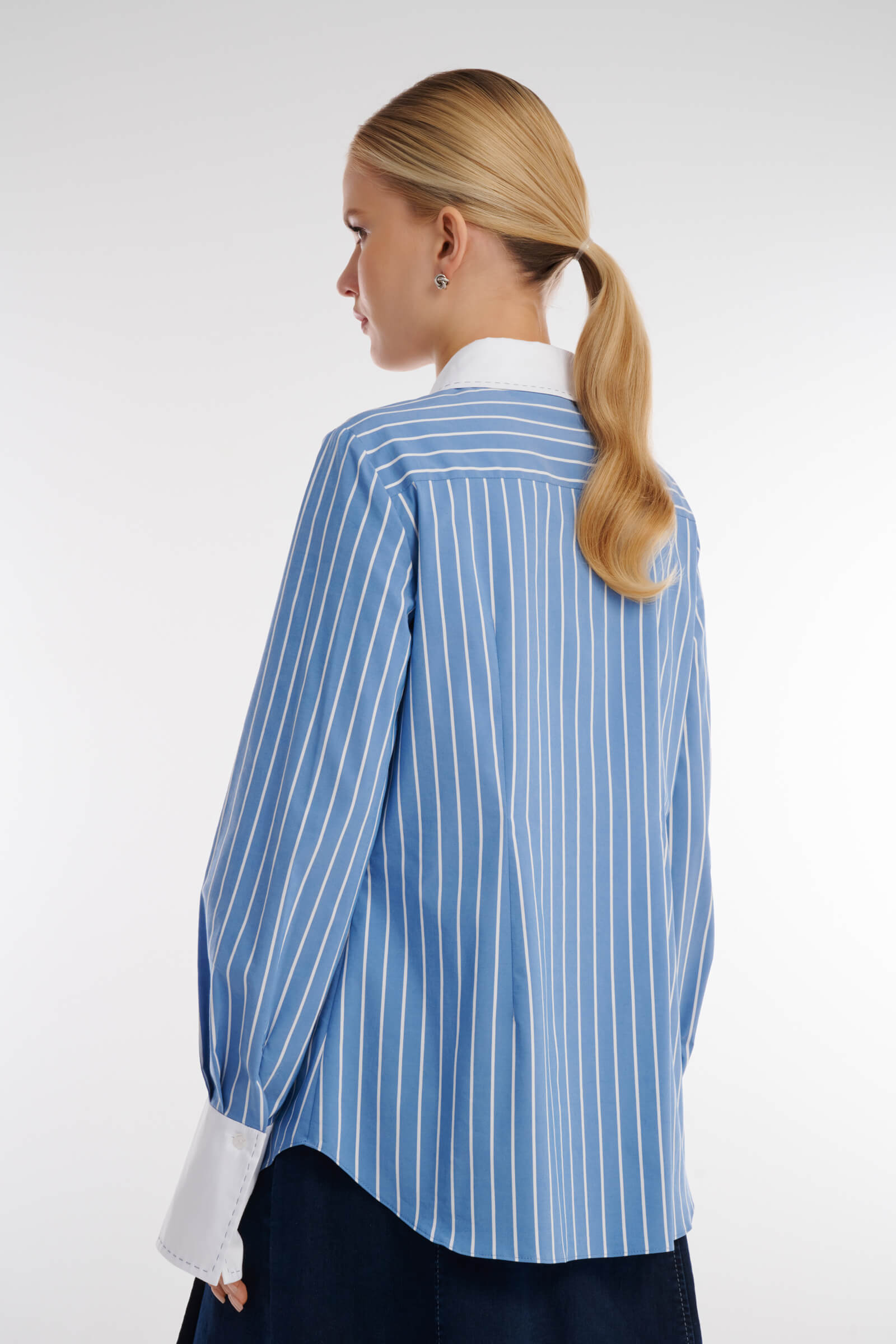 Рубашка в полоску с кружевом Бренд Caterina Leman