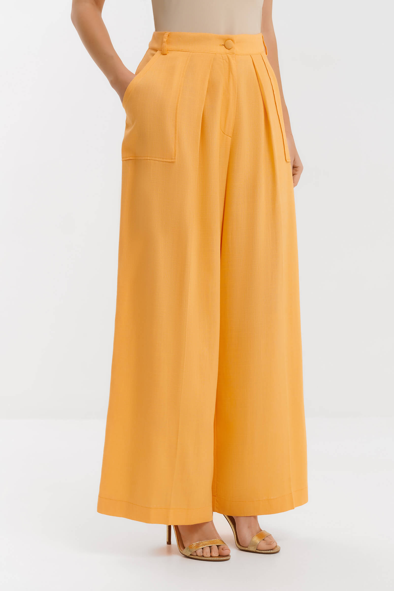 Широкие брюки из льна Бренд Milva Mi