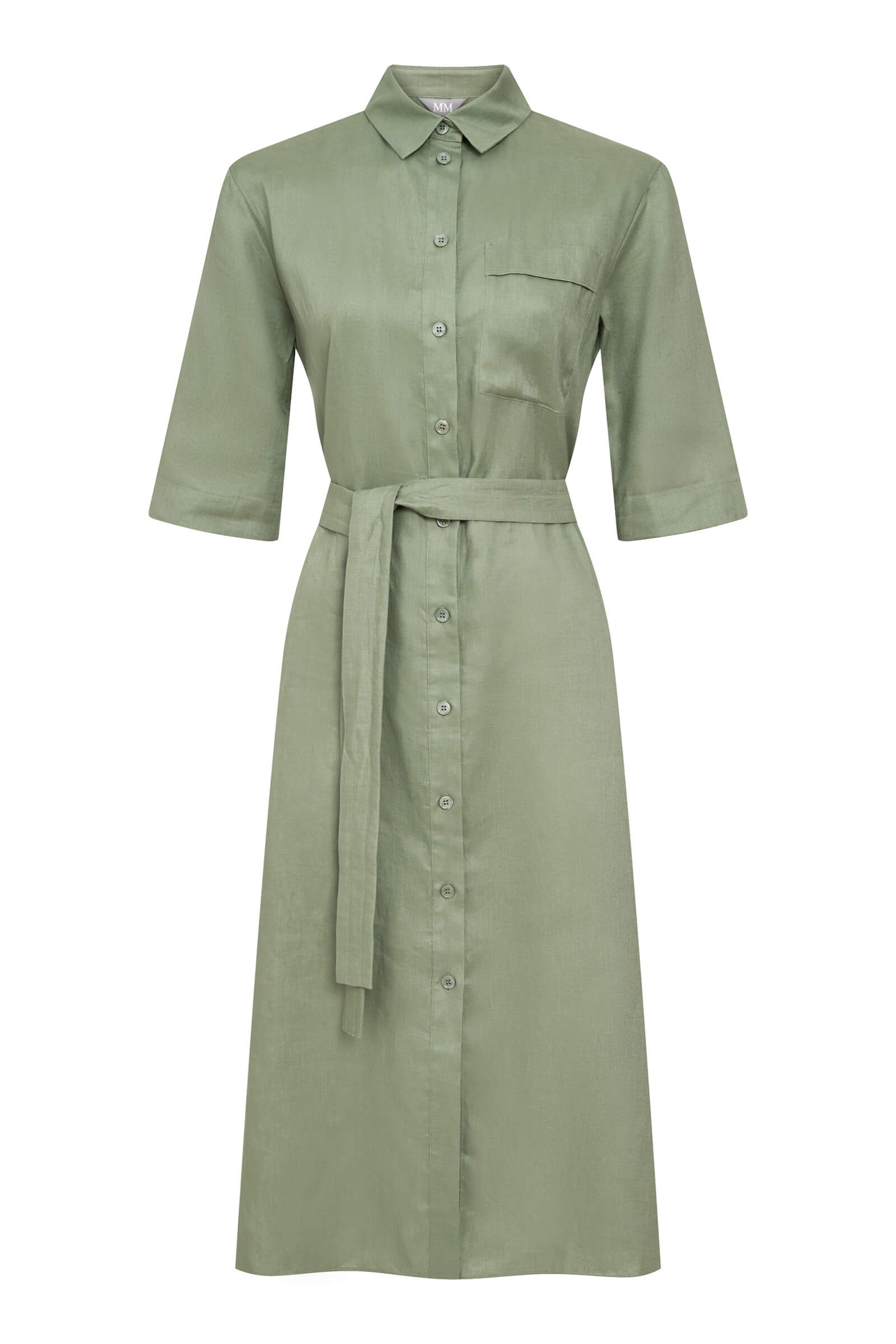 Платье-рубашка из 100% льна Бренд MM