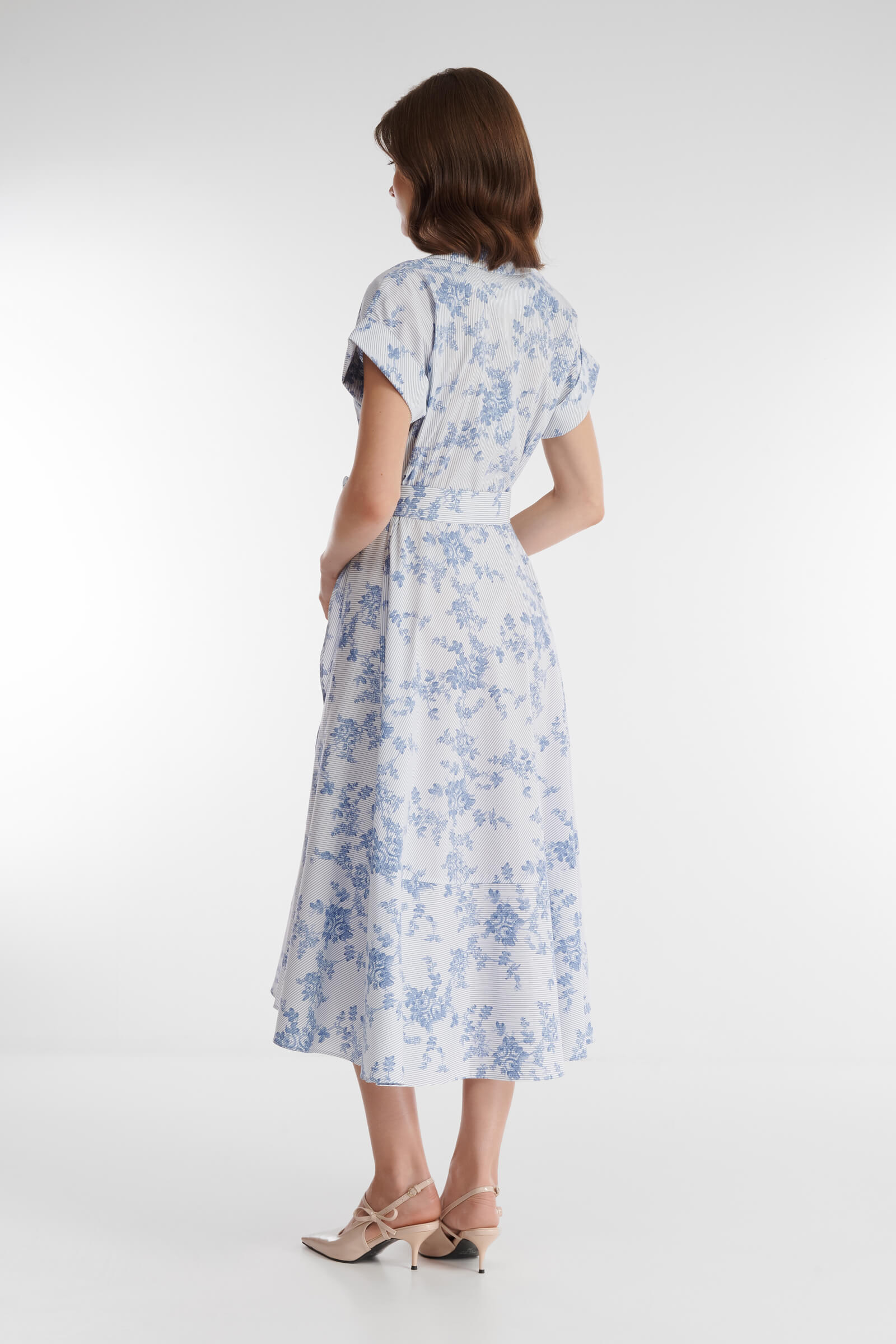 Платье на запах с комбинированным принтом Бренд Caterina Leman