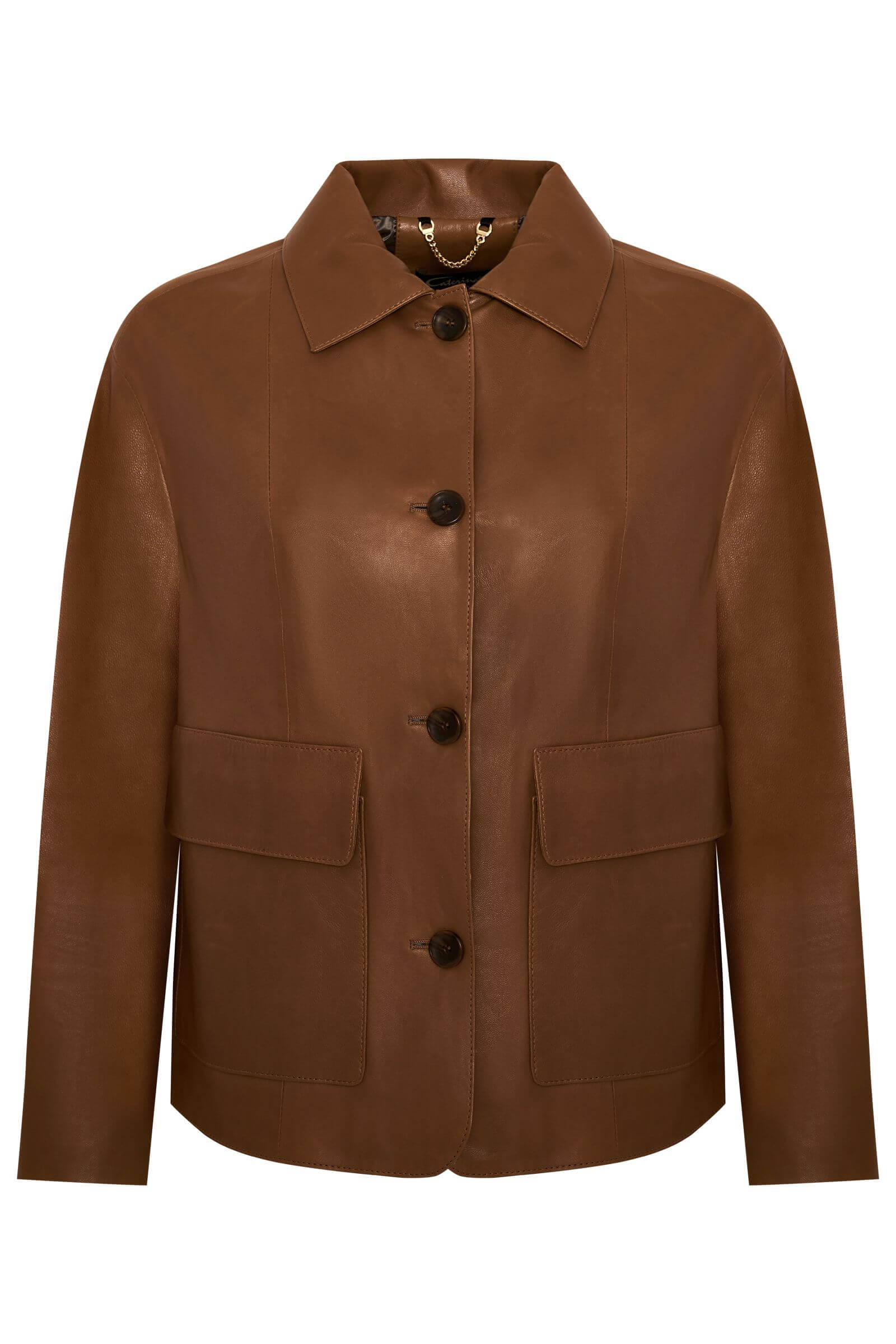 Укороченная куртка из натуральной кожи Бренд Caterina Leman