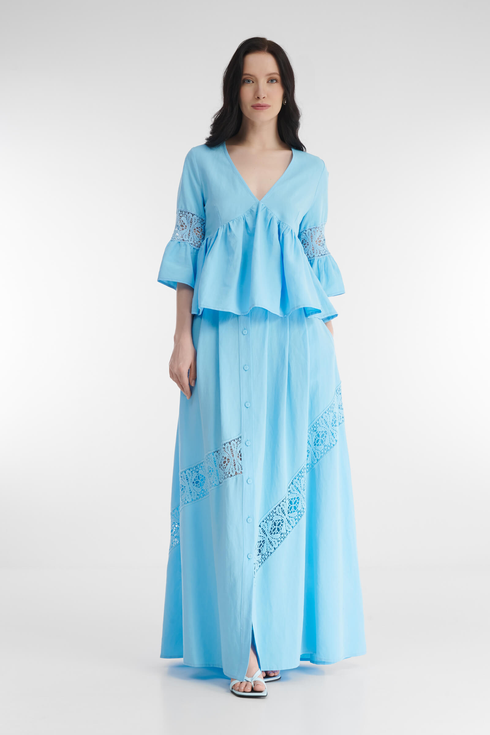 Расклешенная юбка на пуговицах Бренд Milva Mi