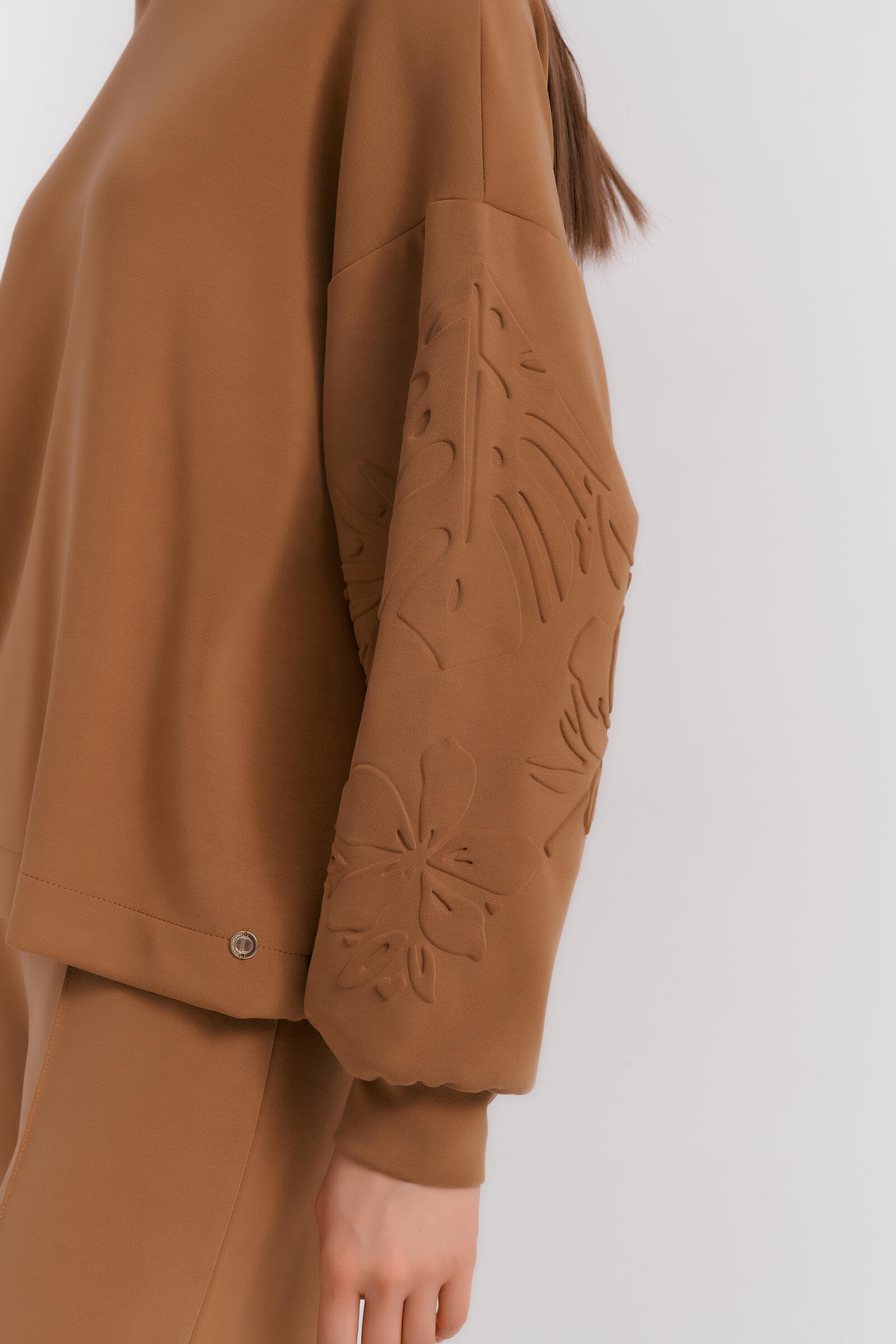 Толстовка с капюшоном и фактурным рисунком Бренд Diana Gallesi