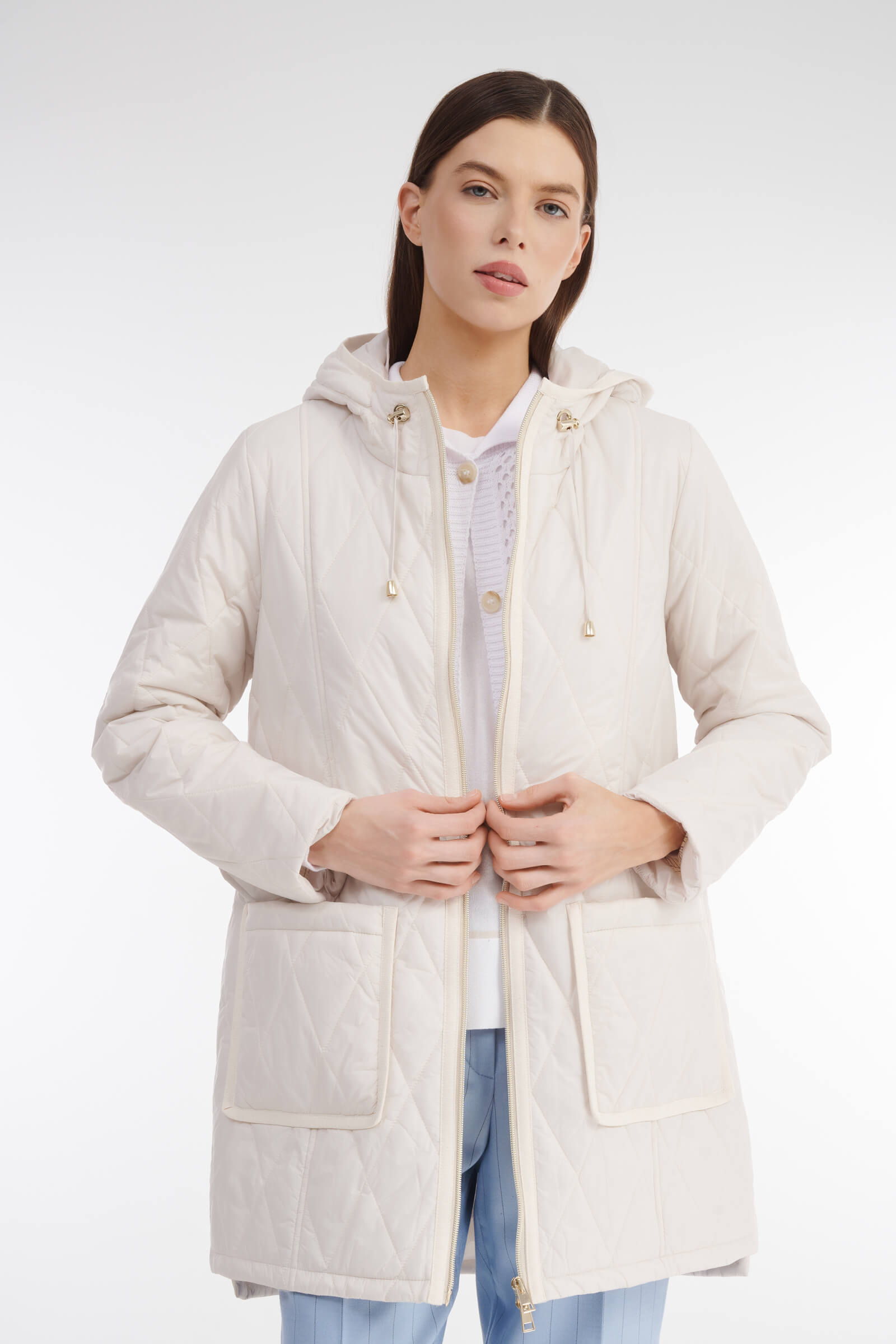 Стеганое пальто с капюшоном Бренд Caterina Leman