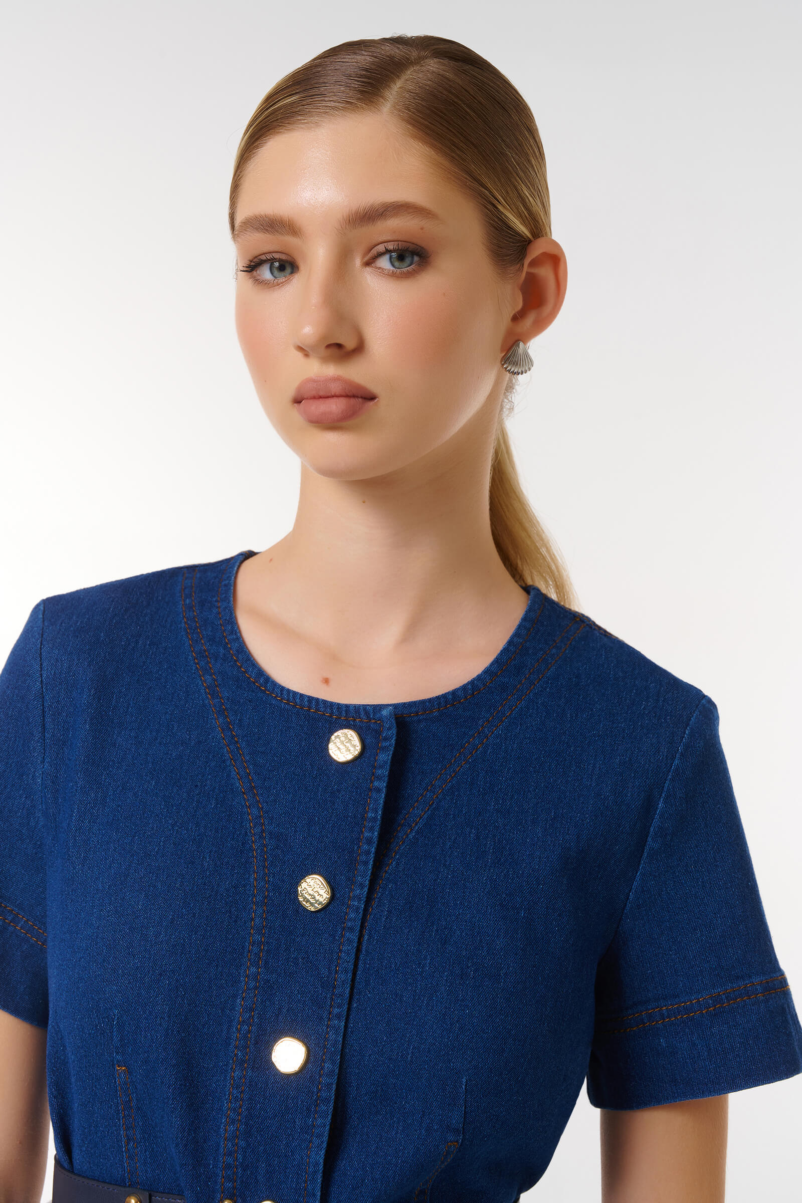 Жакет из денима на пуговицах Бренд Caterina Leman