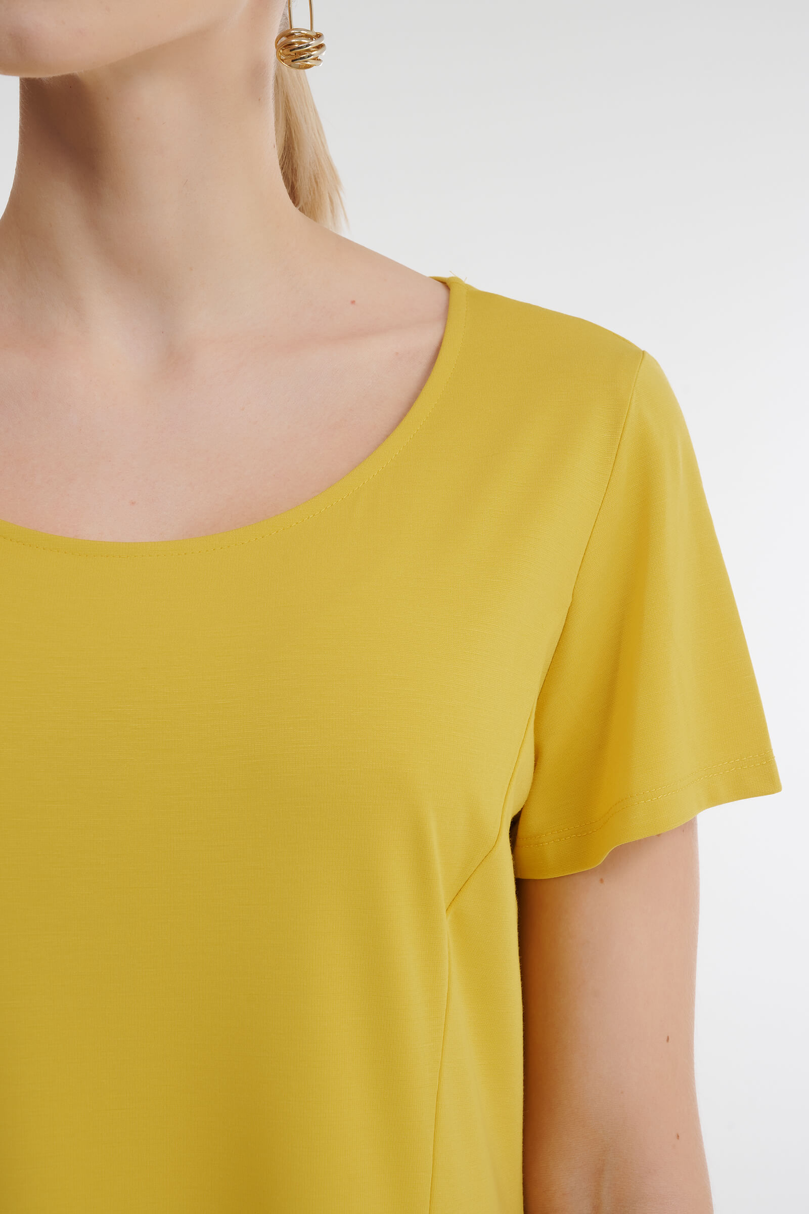 Расклешенное трикотажное платье с коротким рукавом Бренд Diana Gallesi