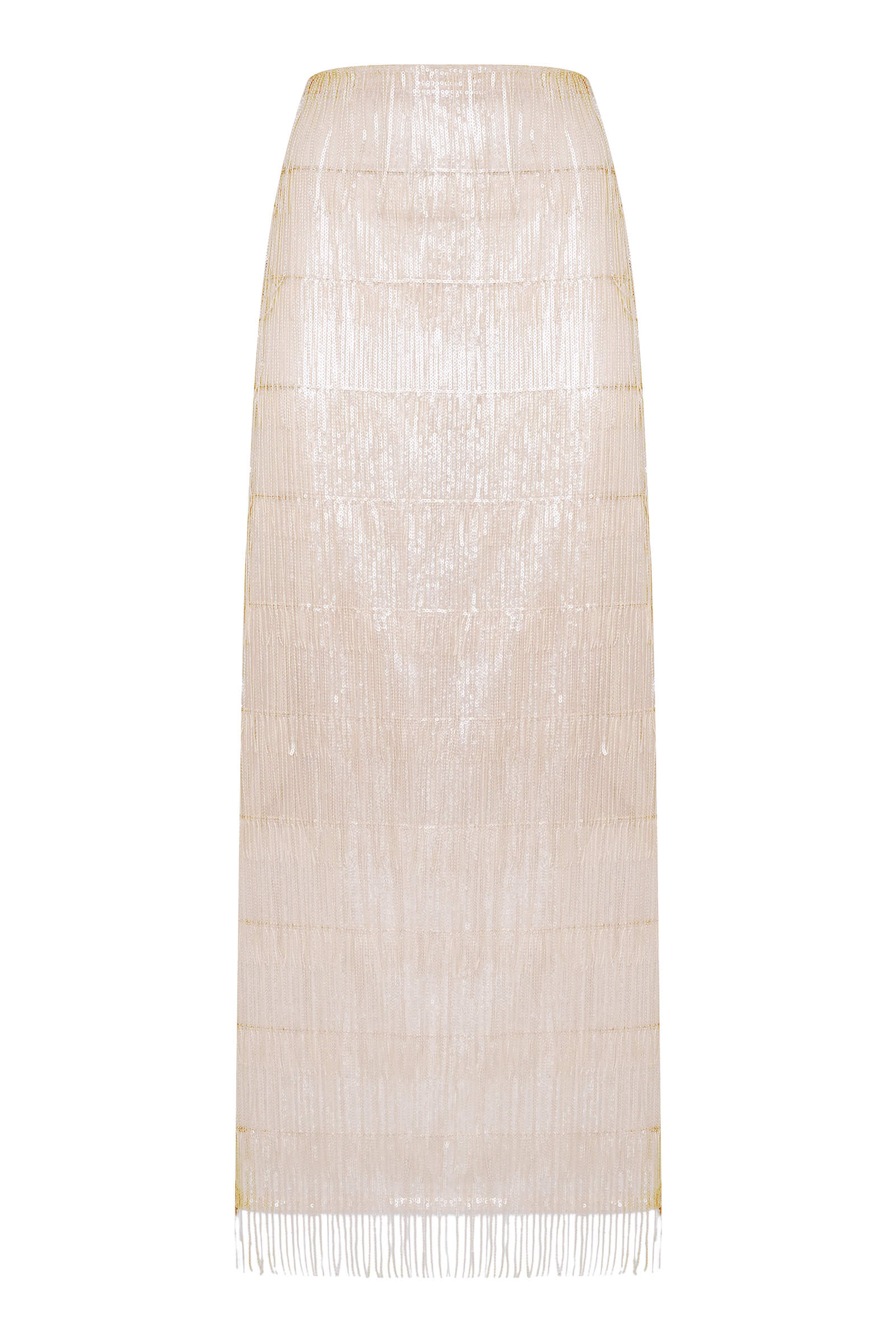 Юбка макси с бахромой из пайеток Бренд Milva Mi