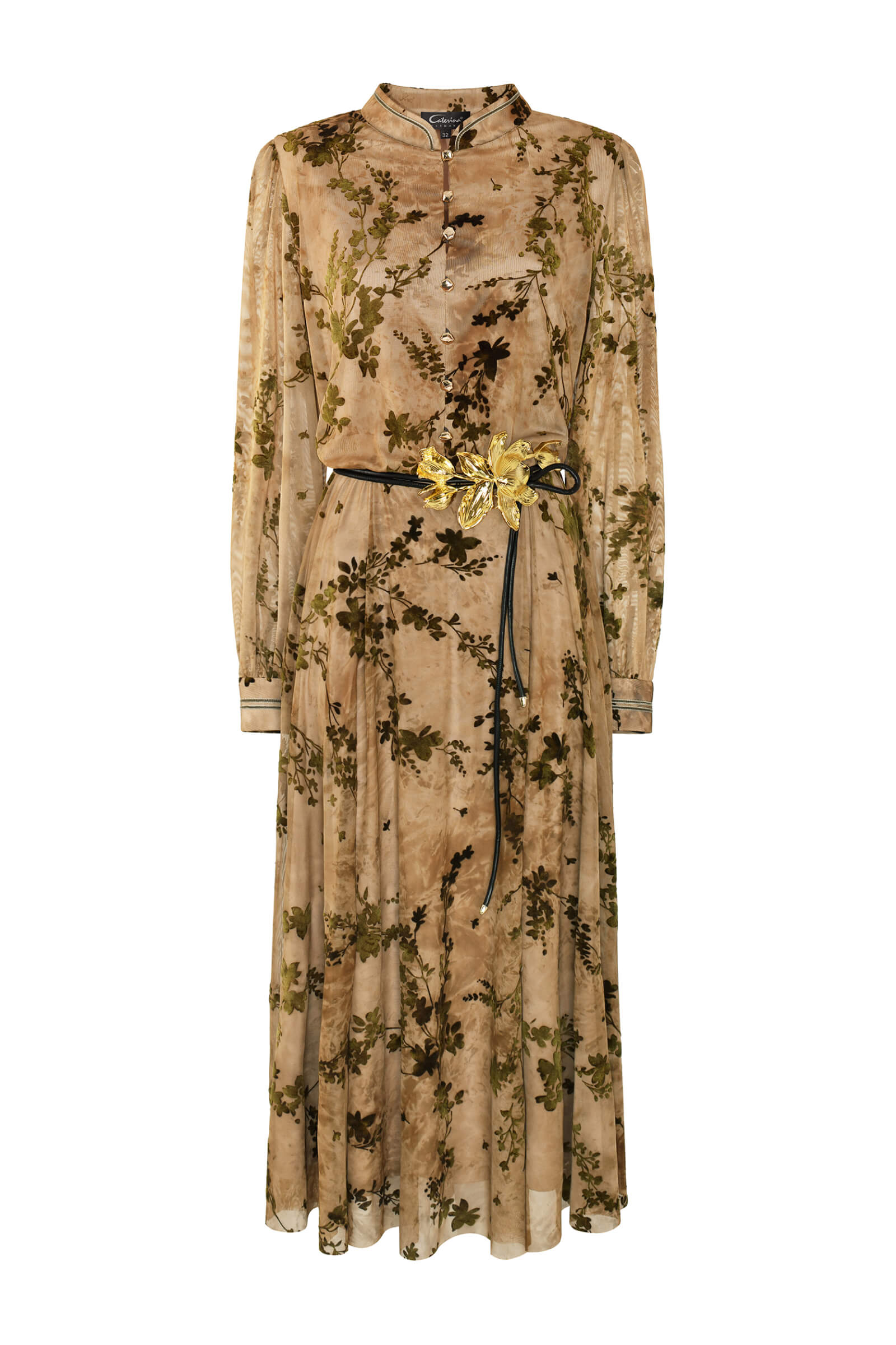 Платье с цветочным узором из велюра Бренд Caterina Leman