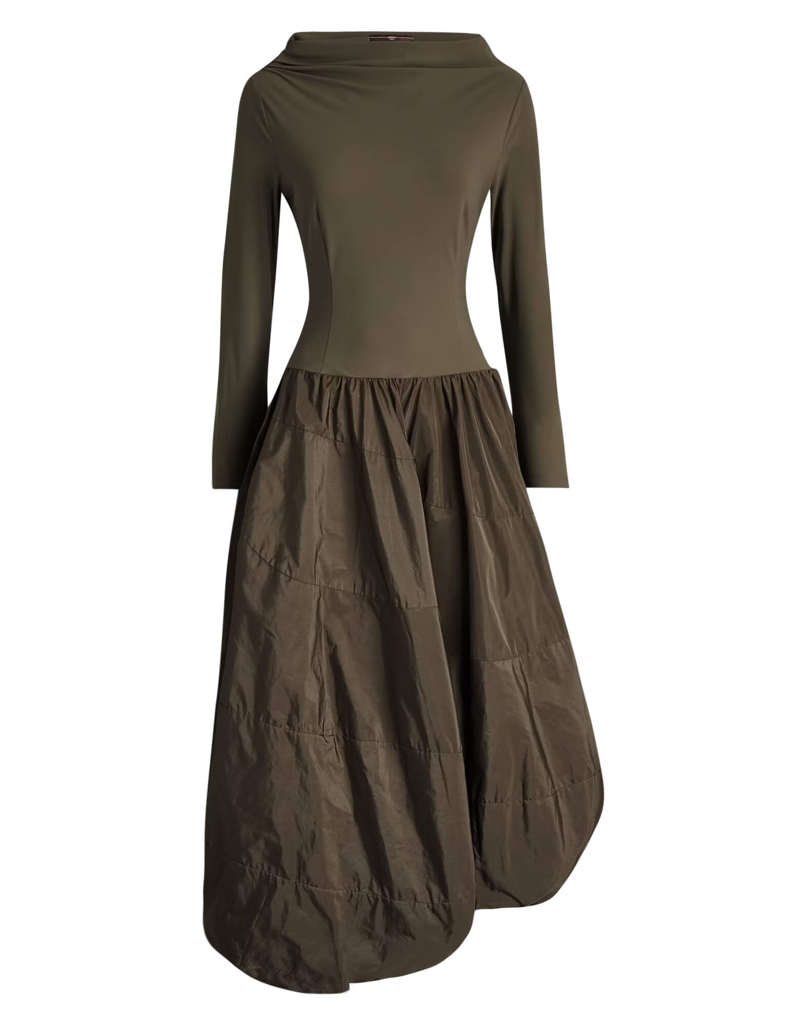 Платье из технологичной ткани и юбкой-баллоном Бренд High