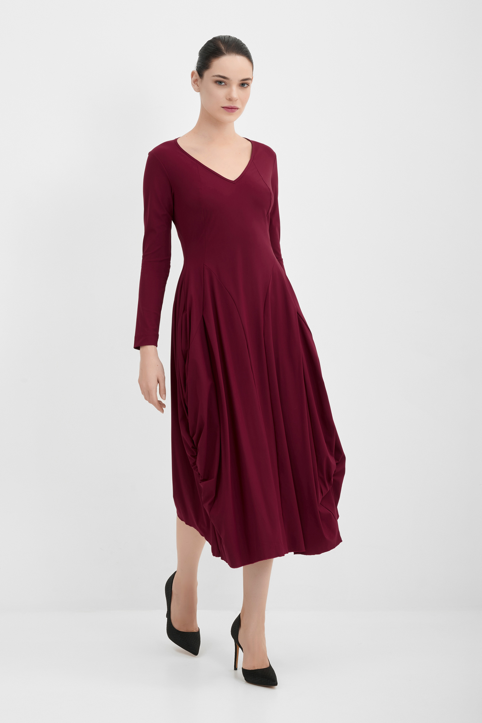 Платье миди с драпировкой Бренд High