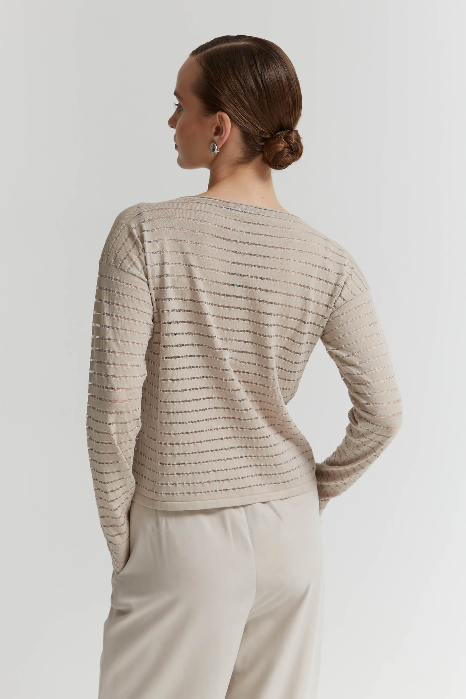 Лонгслив с вырезом-лодочкой Бренд Sarah Pacini