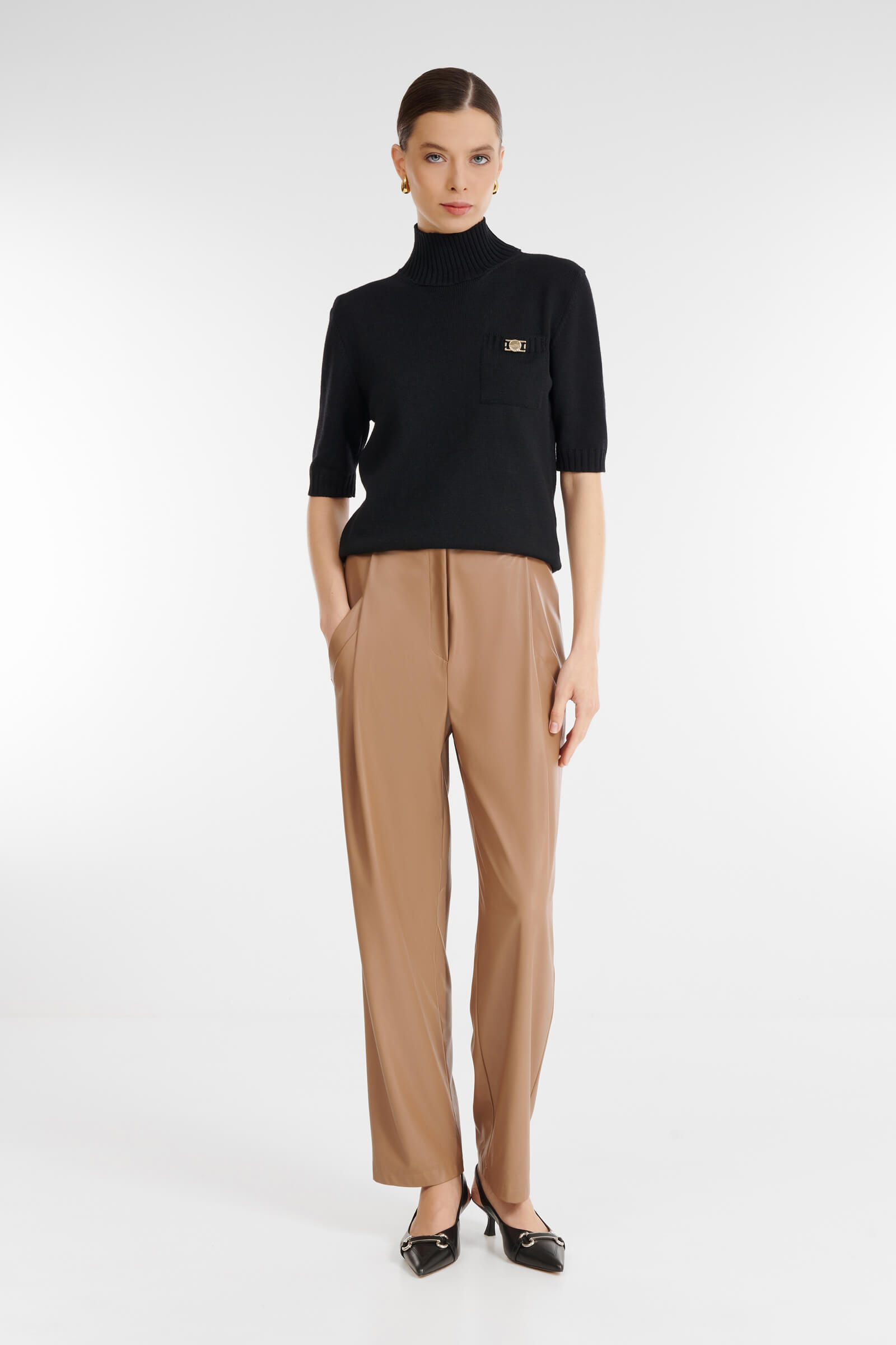 Кожаные брюки Бренд Daniela Drei