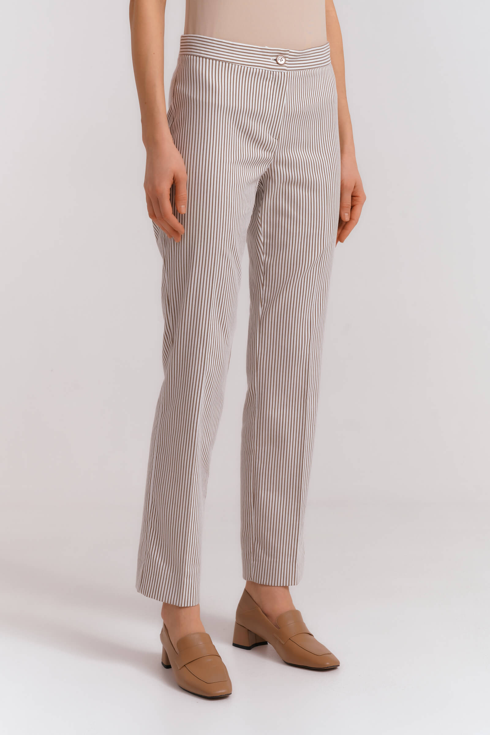 Укороченные брюки в полоску Бренд Diana Gallesi