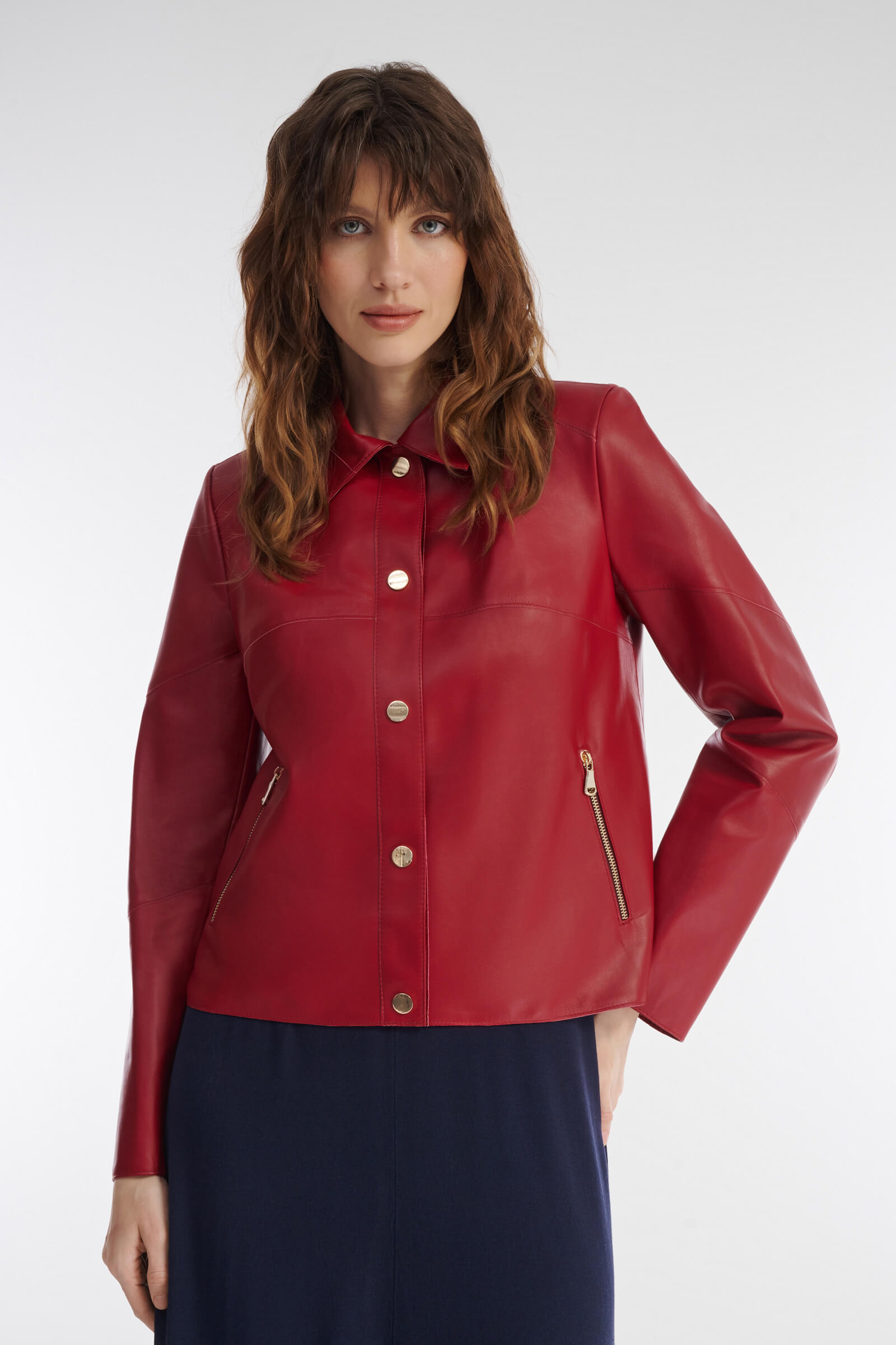 Укороченная куртка из натуральной кожи Бренд Caterina Leman