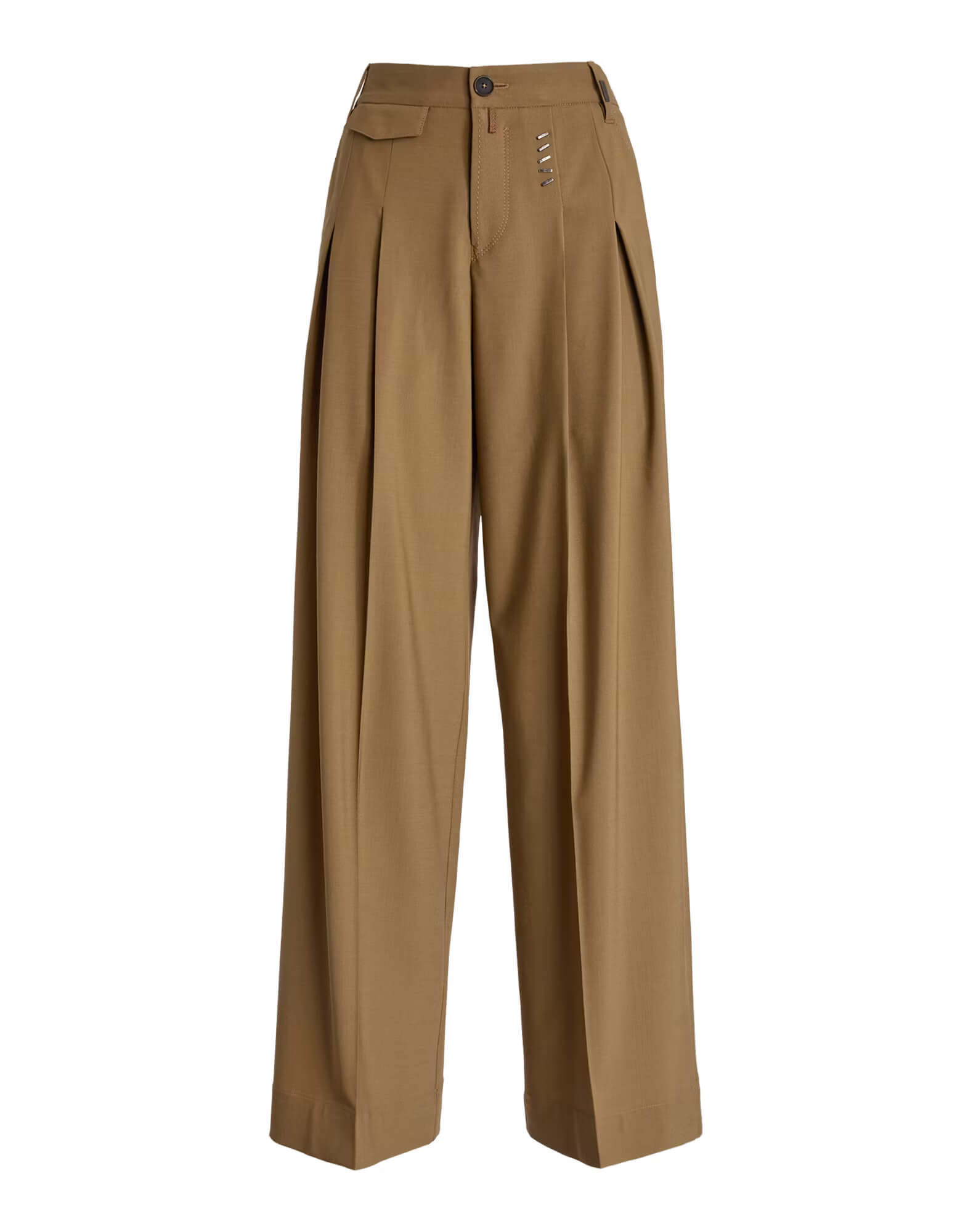 Брюки из шерсти с защипами Бренд High