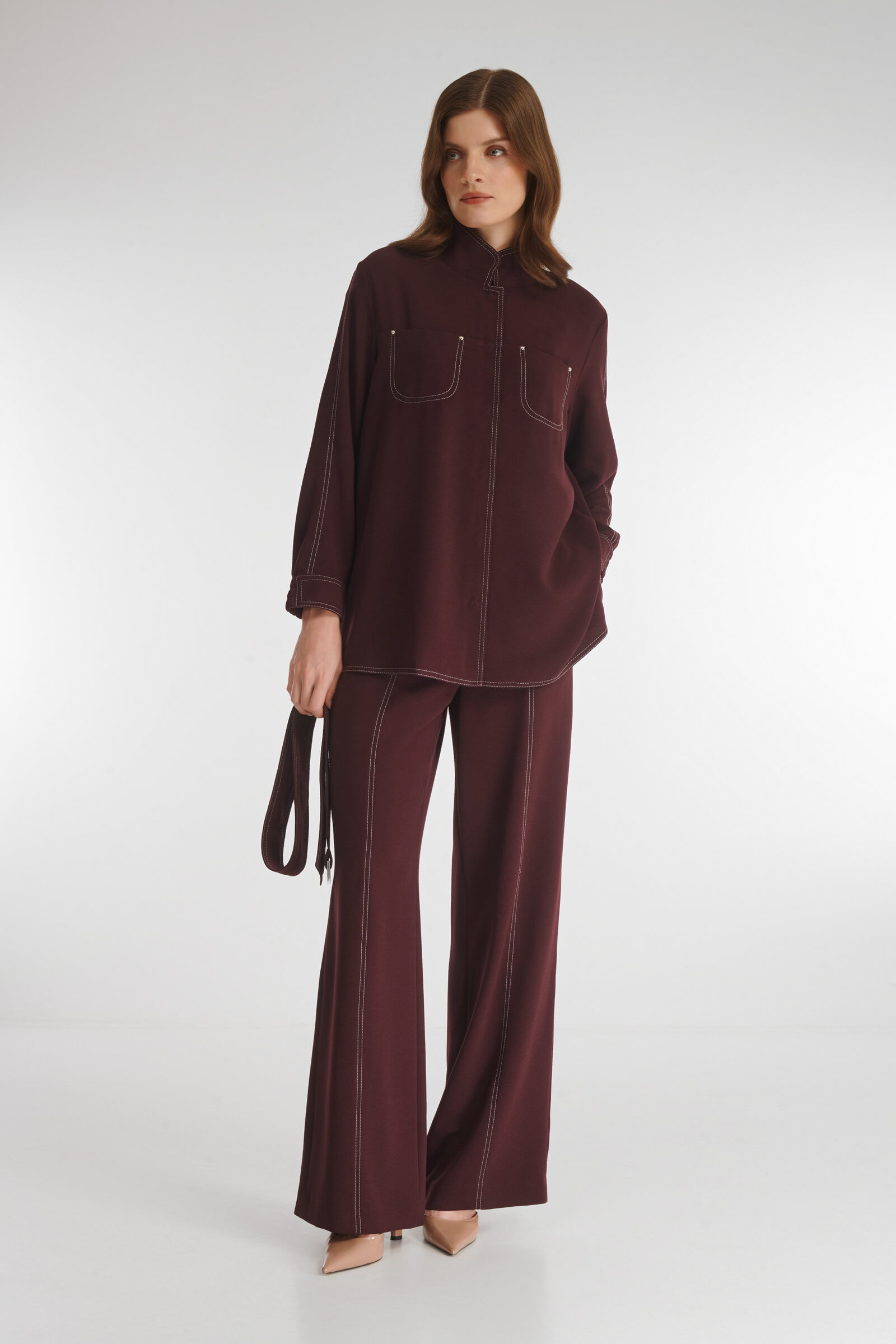 Рубашка с контрастной строчкой Бренд Caterina Leman