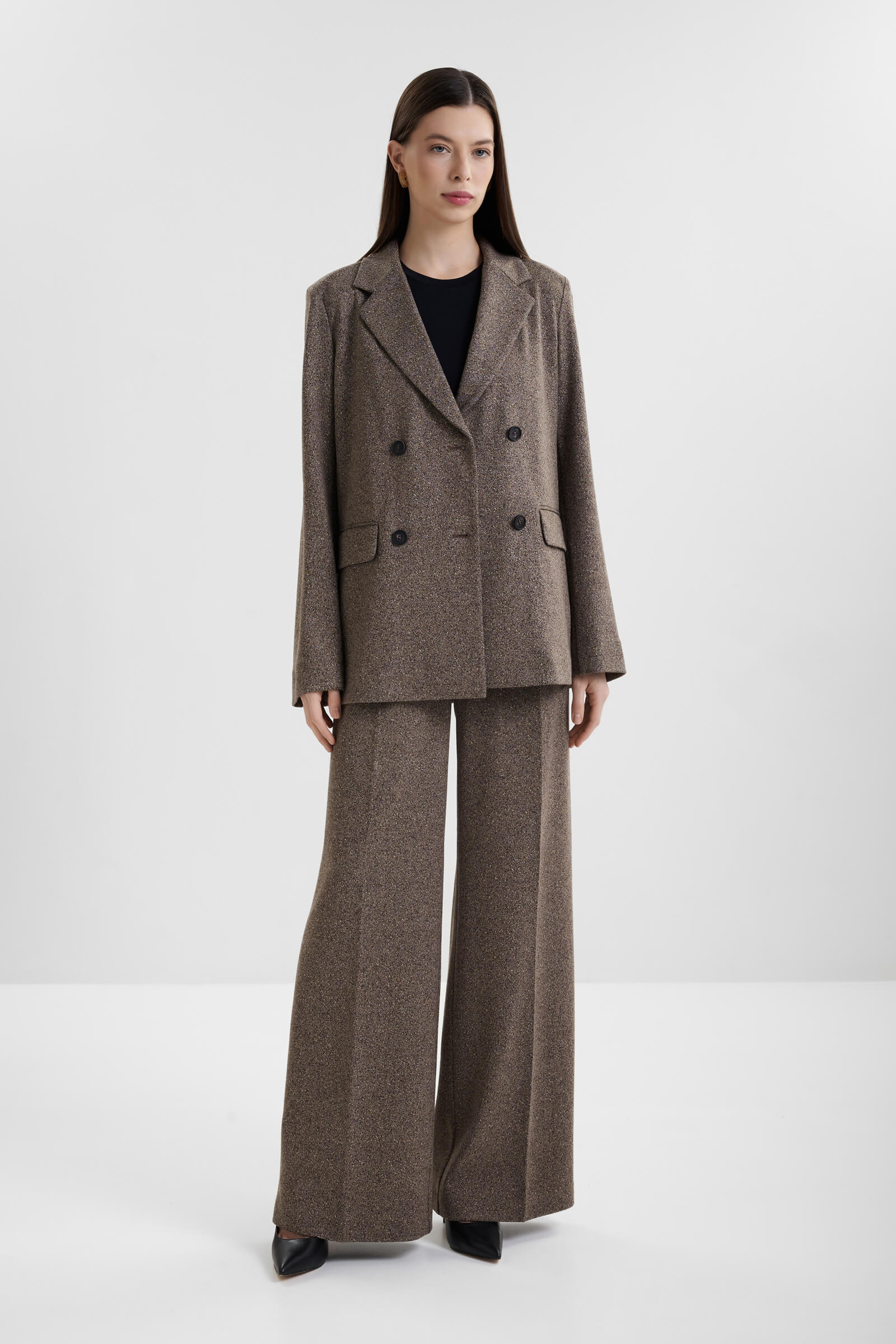 Двубортный пиджак из смесовой вискозы Бренд MM