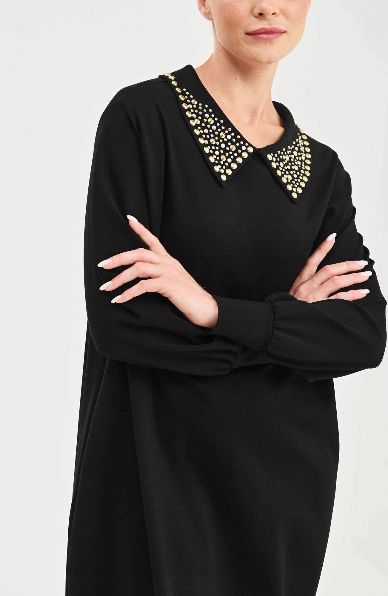 Платье с декорированным воротником Бренд Daniela Drei