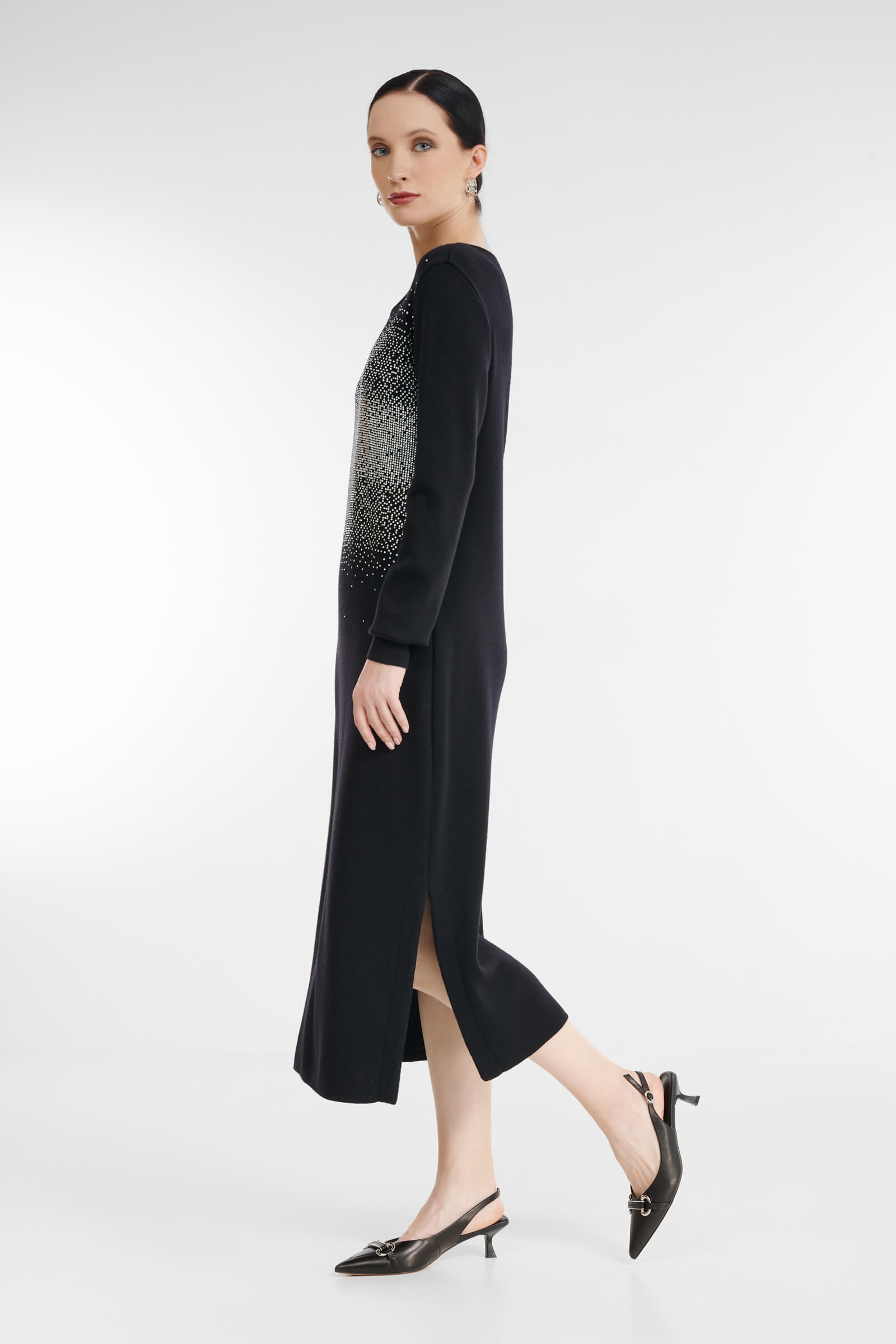 Трикотажное платье с разрезом Бренд Daniela Drei