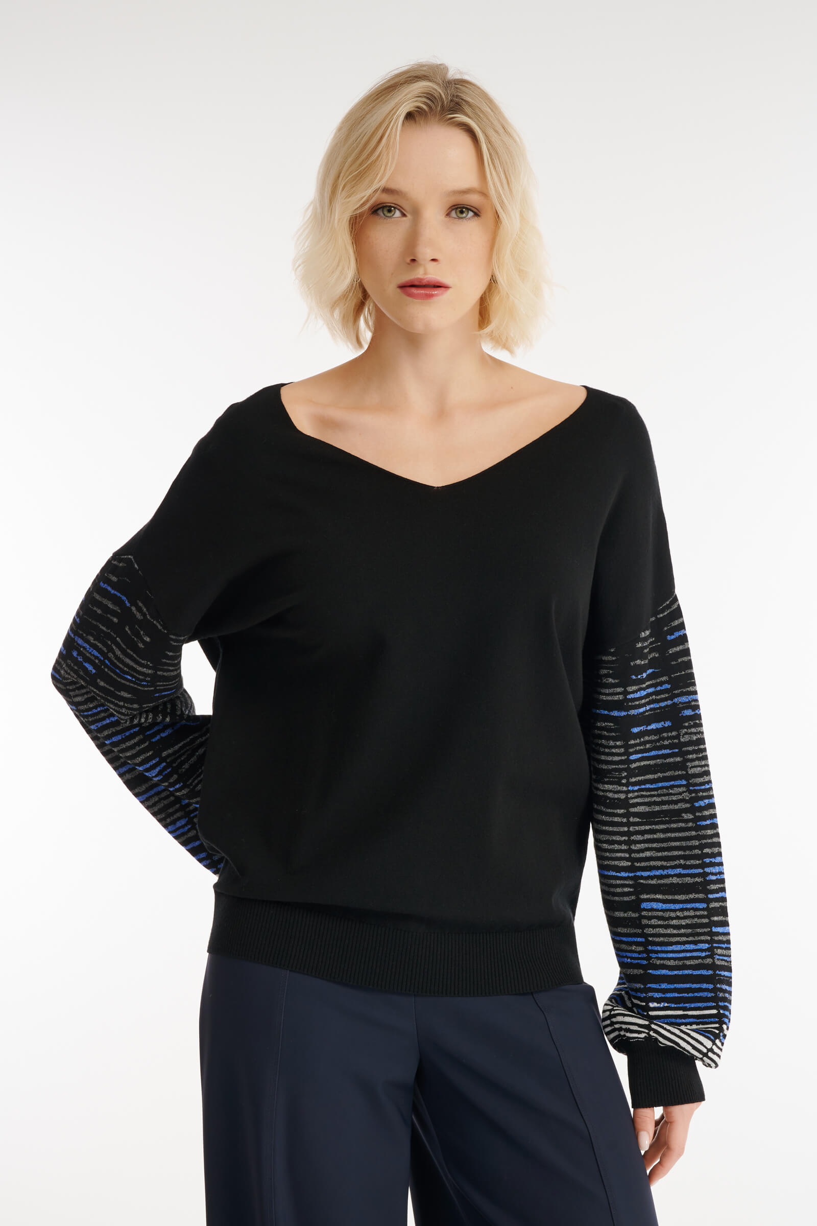 Пуловер с рукавами-фонариками Бренд Sarah Pacini