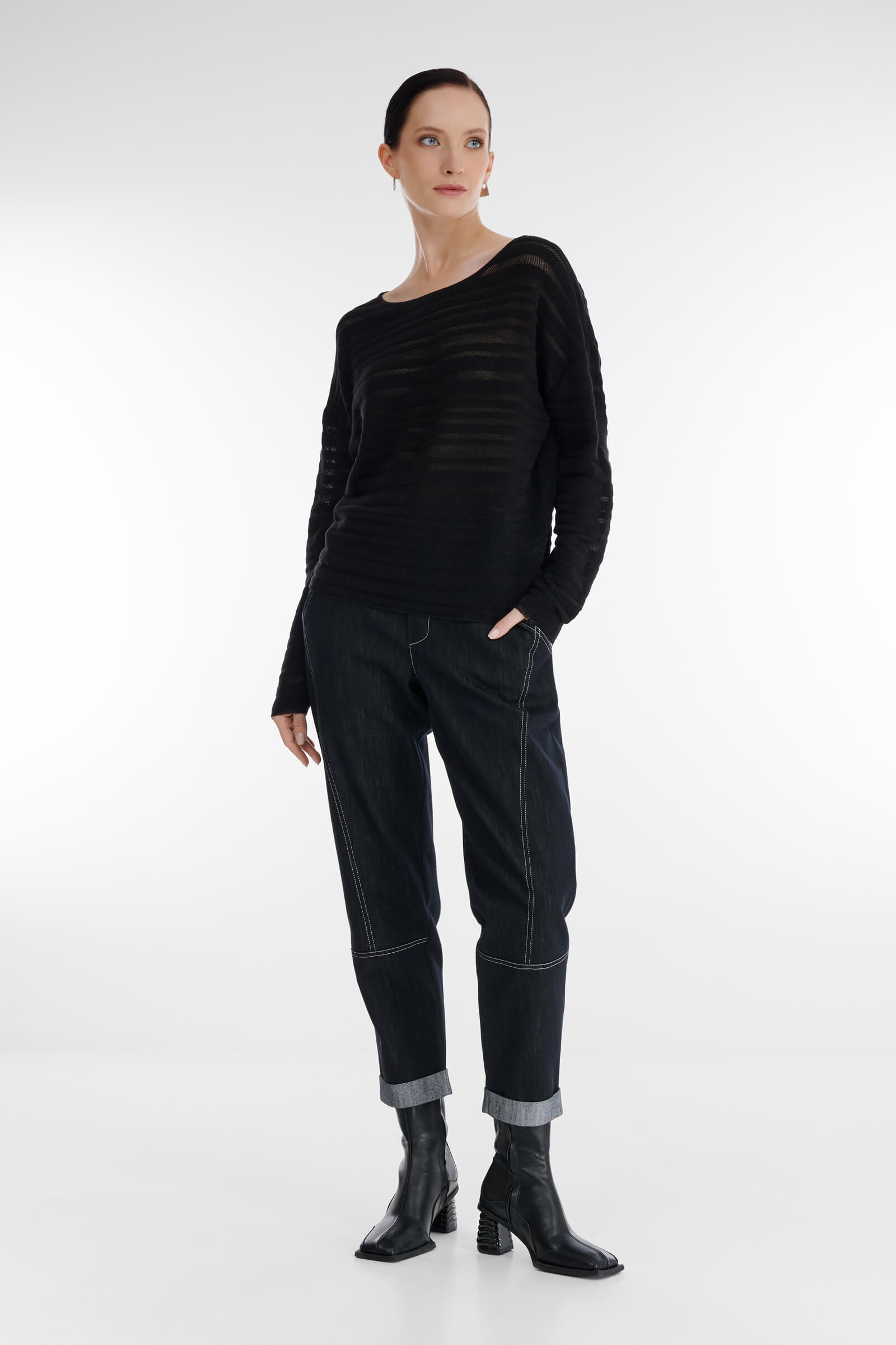 Джемпер с вырезом-лодочкой Бренд Sarah Pacini