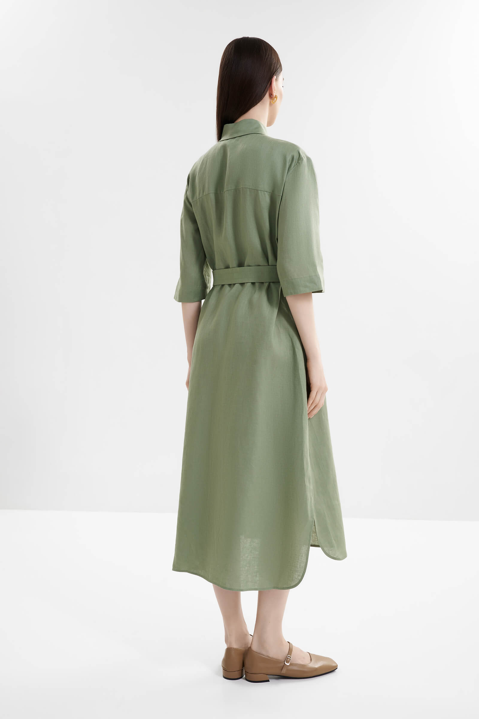 Платье-рубашка из 100% льна Бренд MM