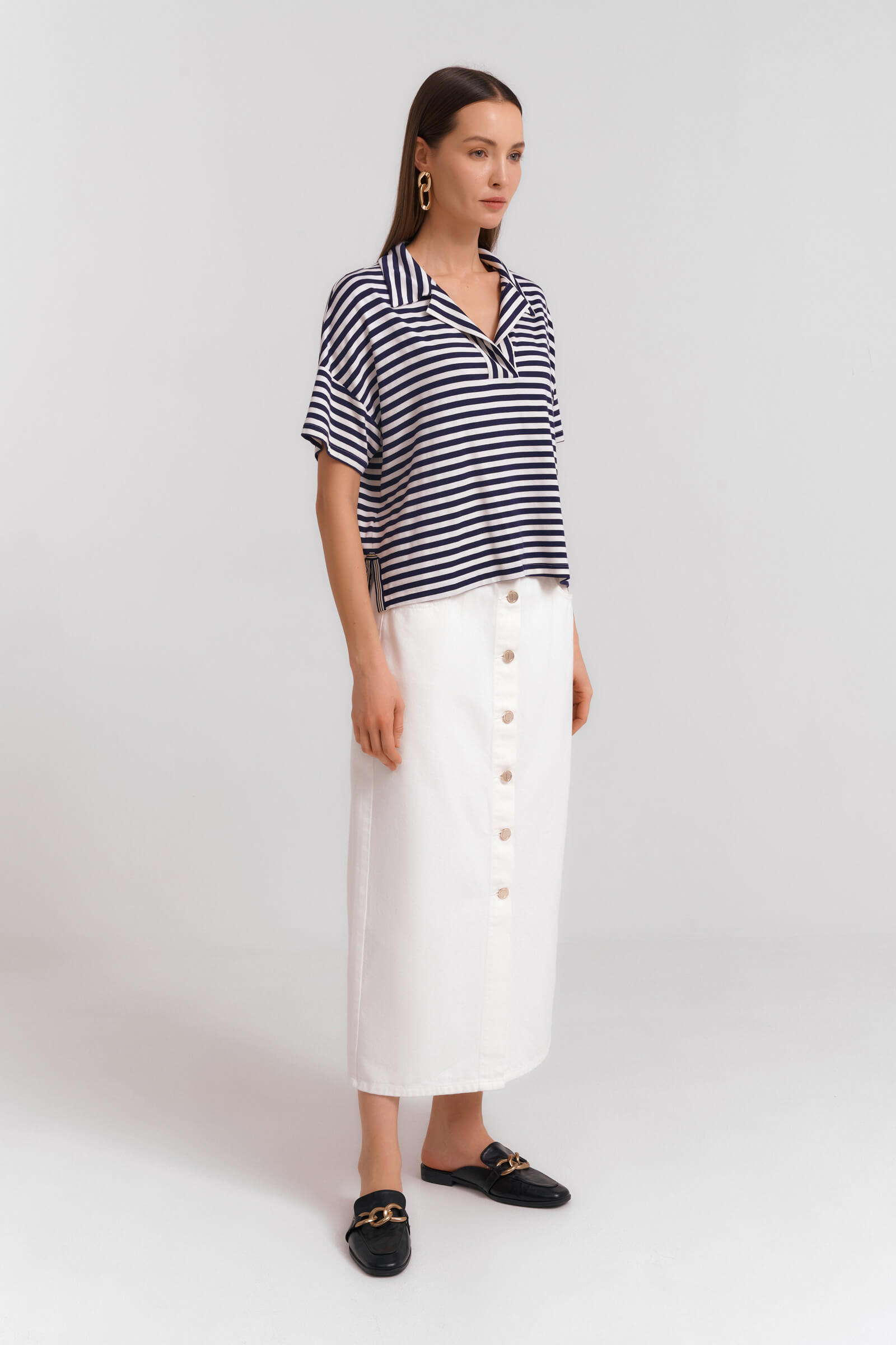 Футболка с отложным воротником Бренд Diana Gallesi