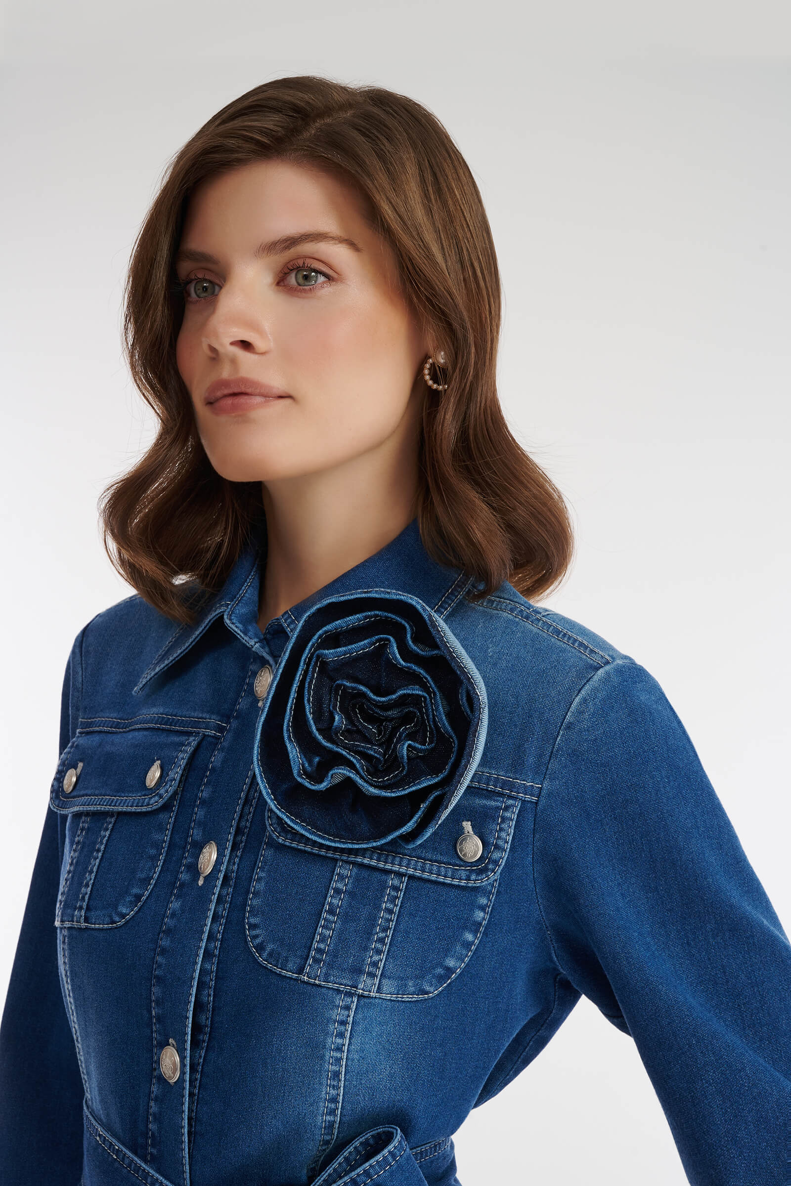 Джинсовая куртка с накладными карманами Бренд Caterina Leman