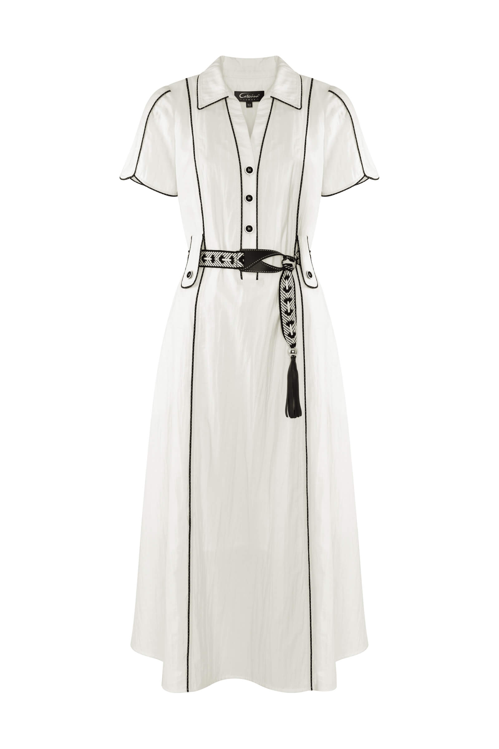Платье с контрастной окантовкой на поясе Бренд Caterina Leman