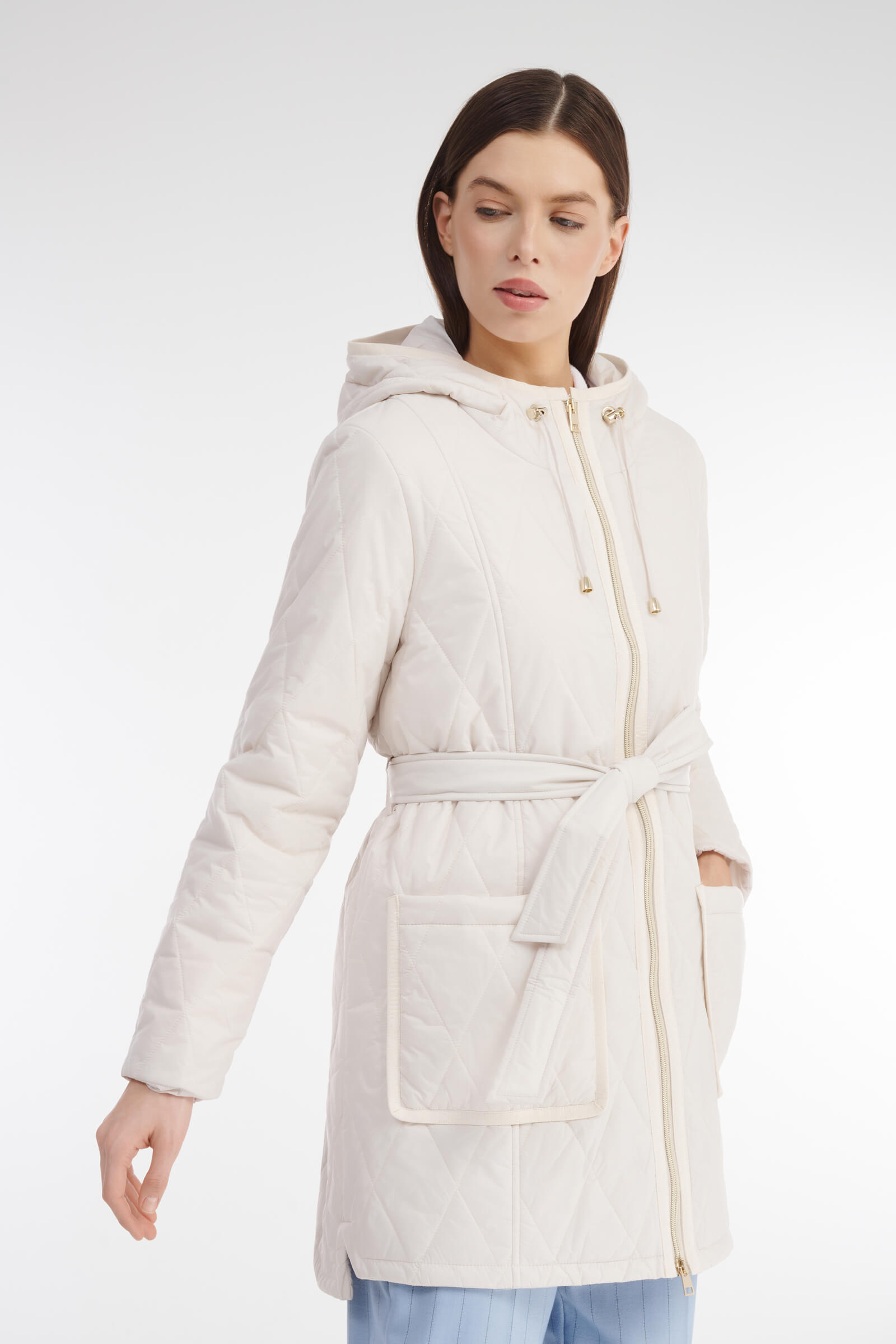 Стеганое пальто с капюшоном Бренд Caterina Leman