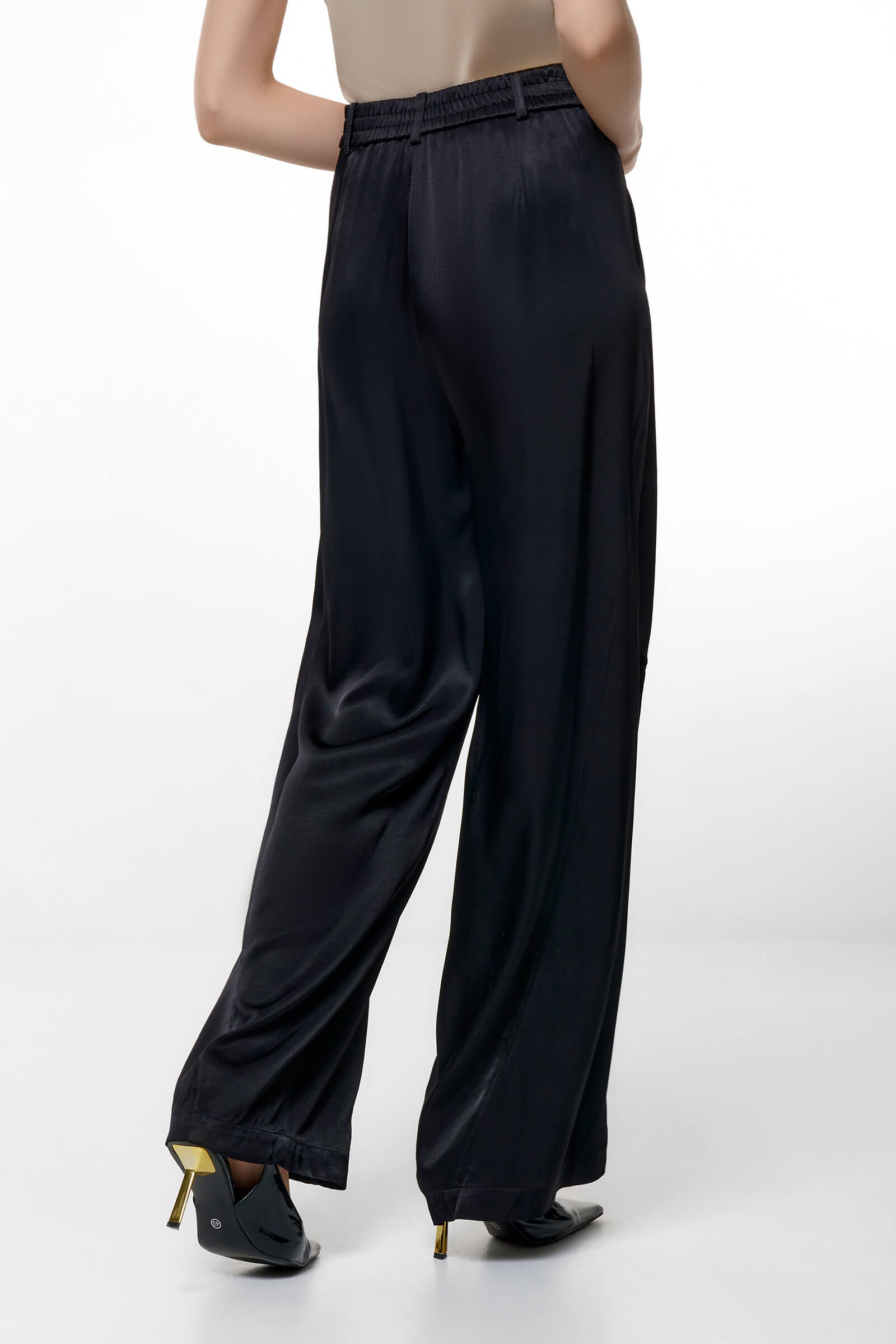 Широкие брюки из атласа Бренд Caterina Leman