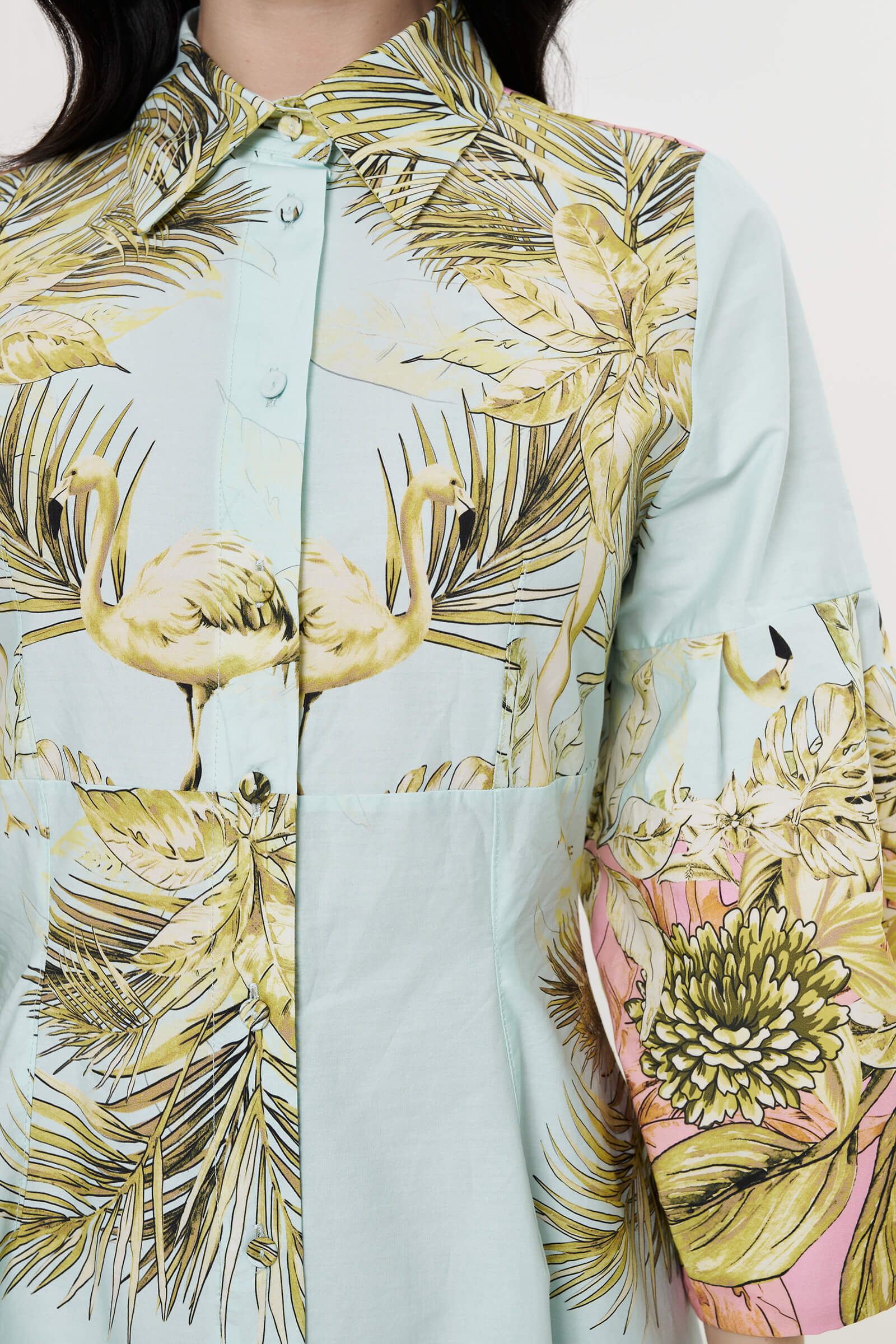 Хлопковое платье-рубашка с завышенной талией Бренд Milva Mi