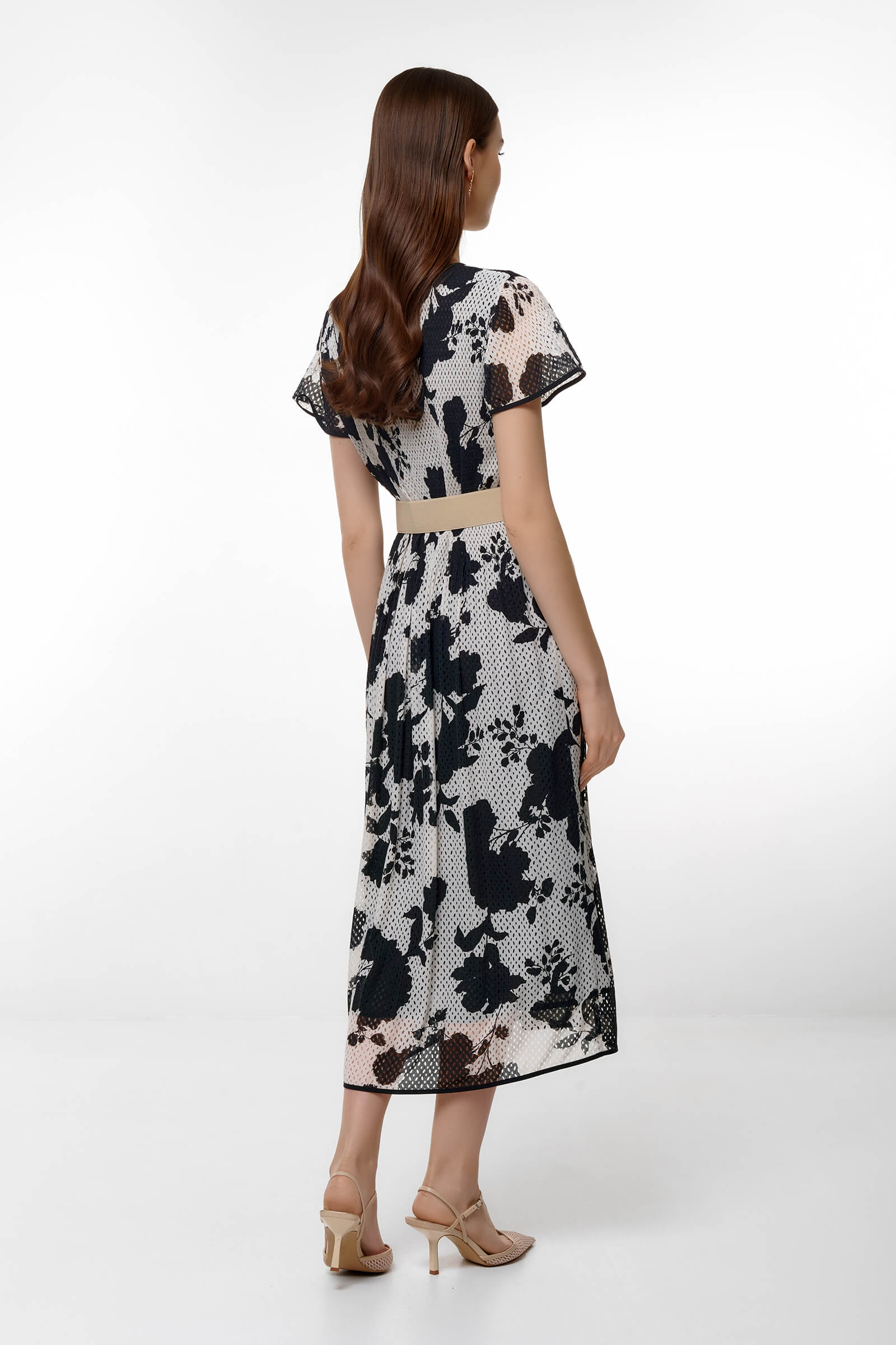 Платье с цветочным принтом и ремнем Бренд Caterina Leman