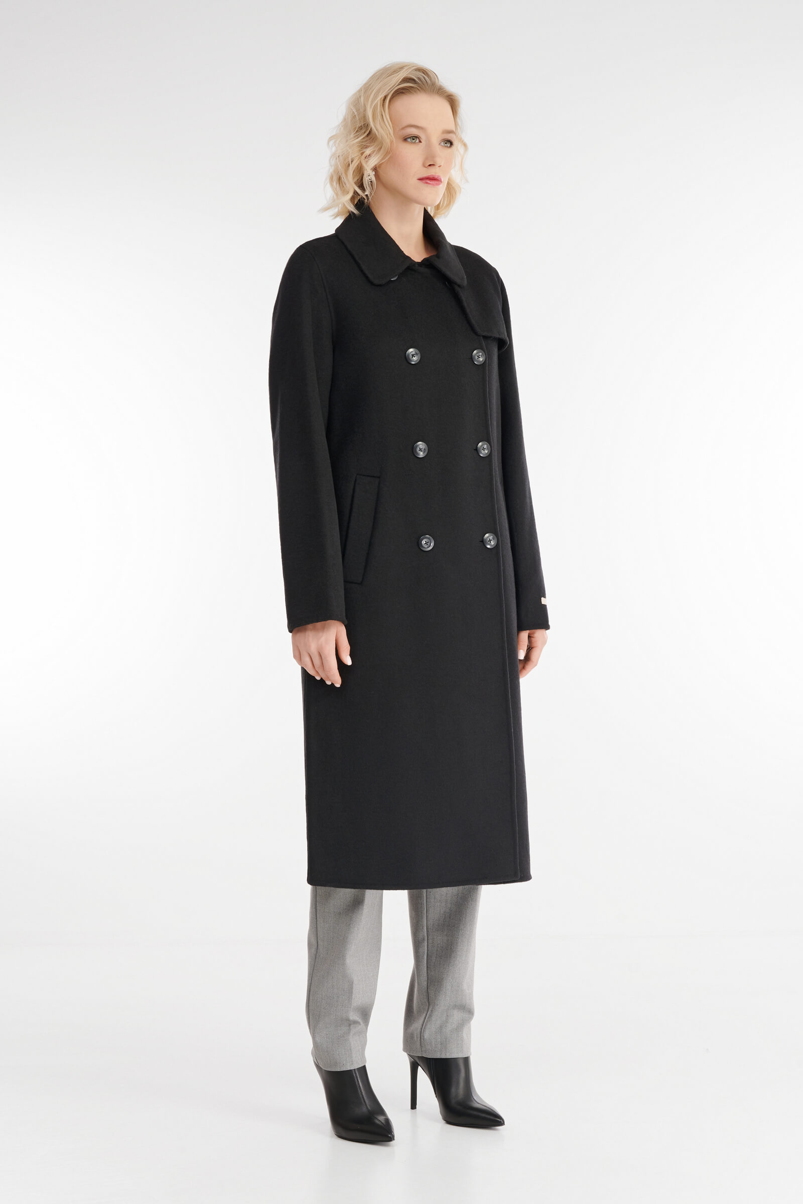 Двубортное пальто длины миди Бренд Diana Gallesi