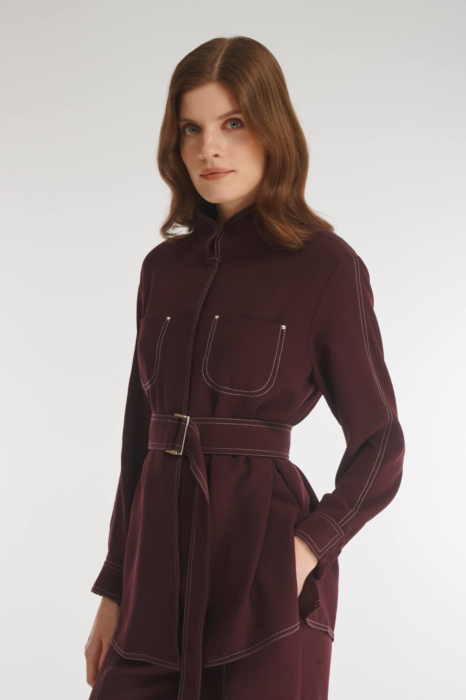 Рубашка с контрастной строчкой Бренд Caterina Leman