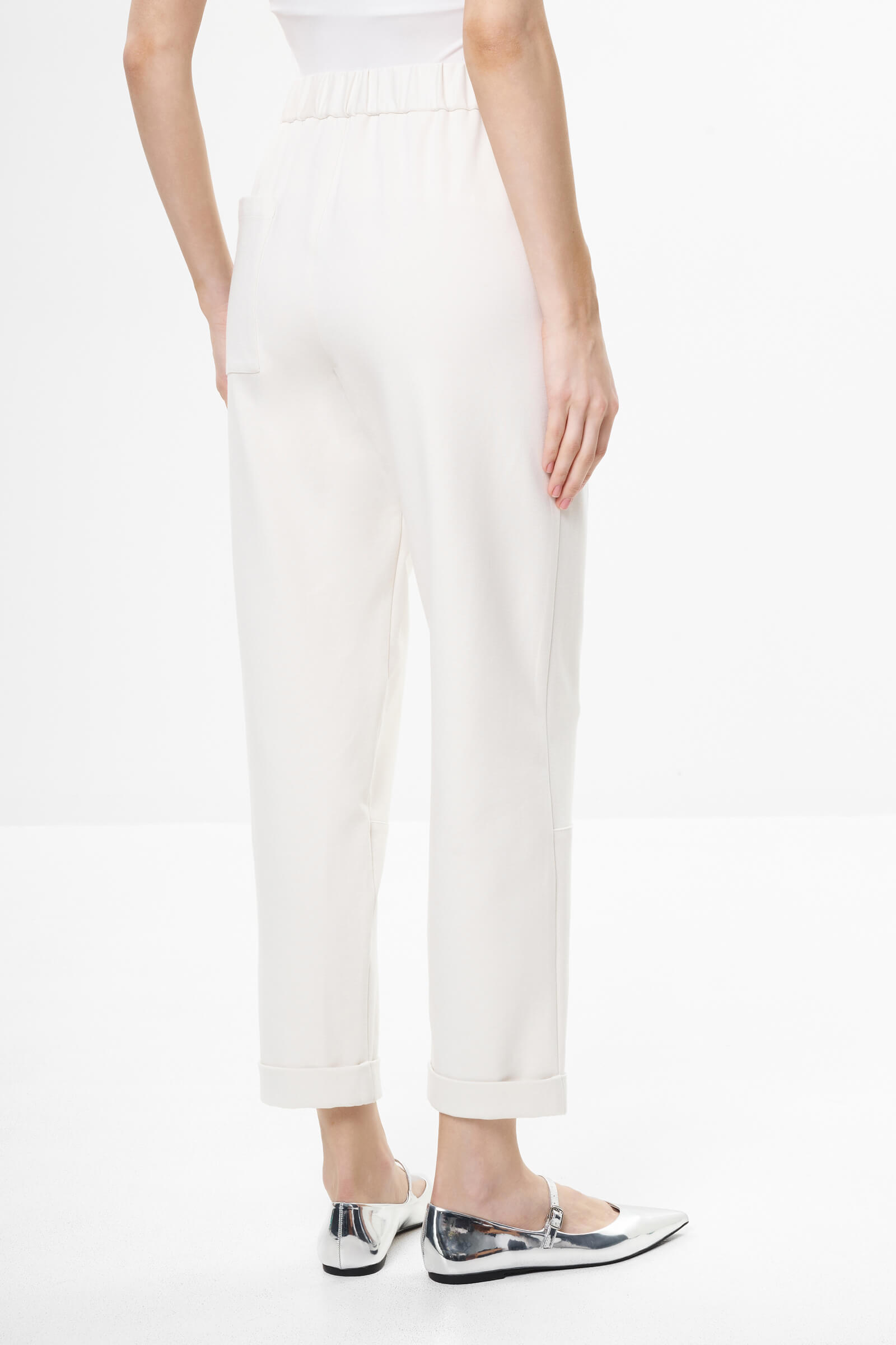 Брюки из вискозы с поясом на резинке Бренд Sarah Pacini