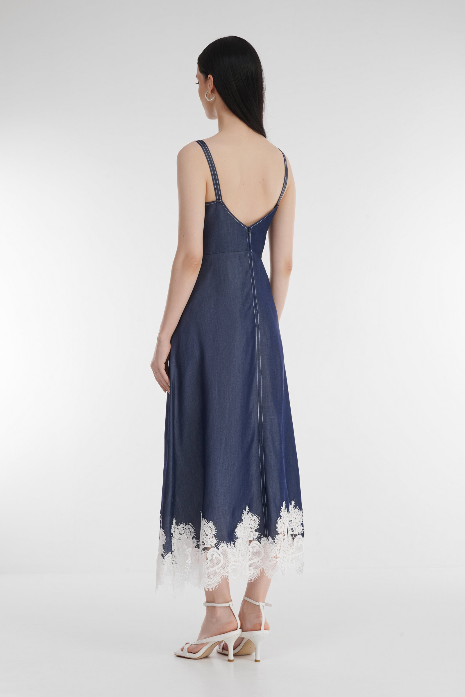 Джинсовый сарафан с кружевной отделкой Бренд Milva Mi