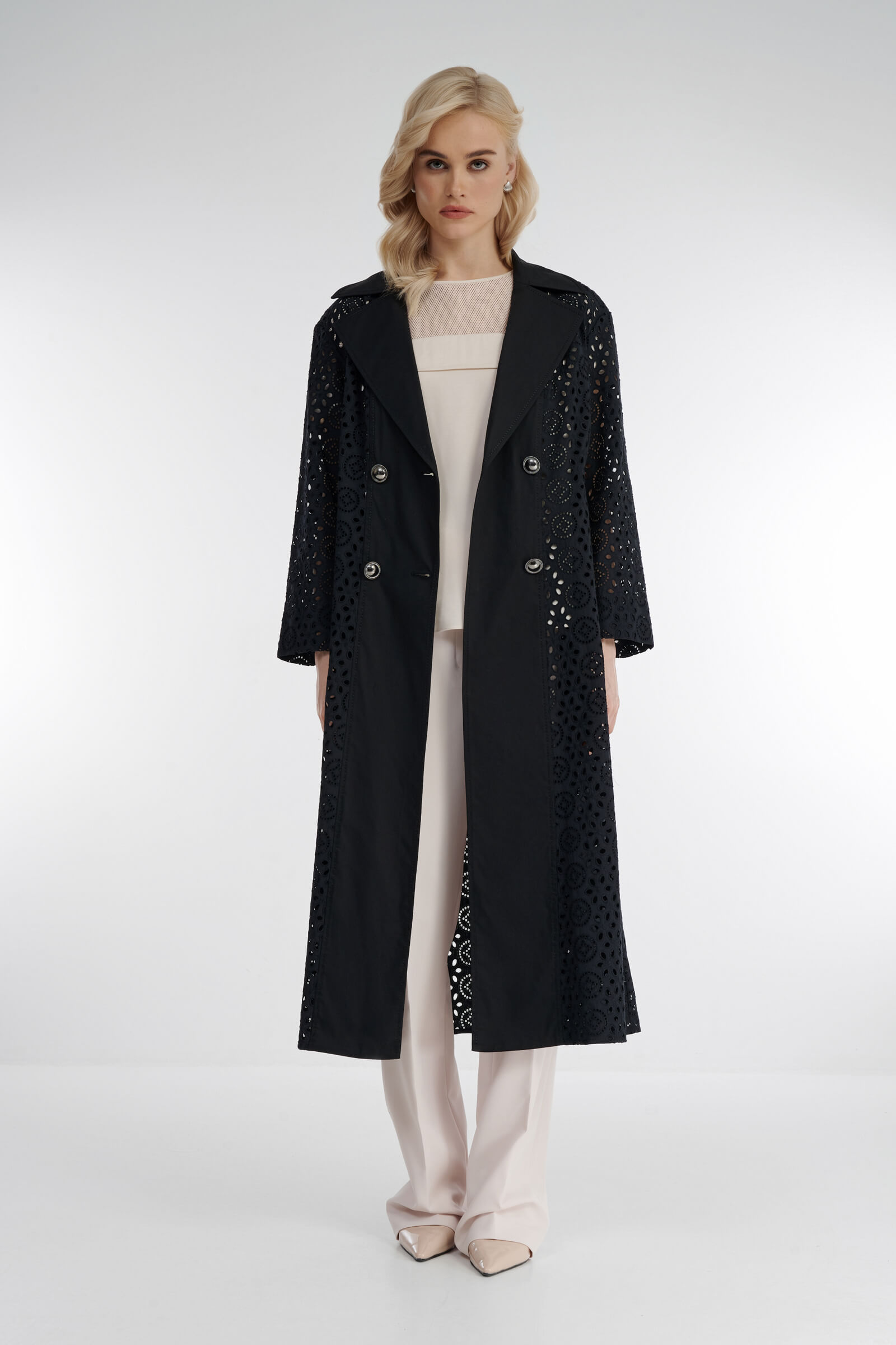 Хлопковый плащ с перфорацией Бренд Caterina Leman