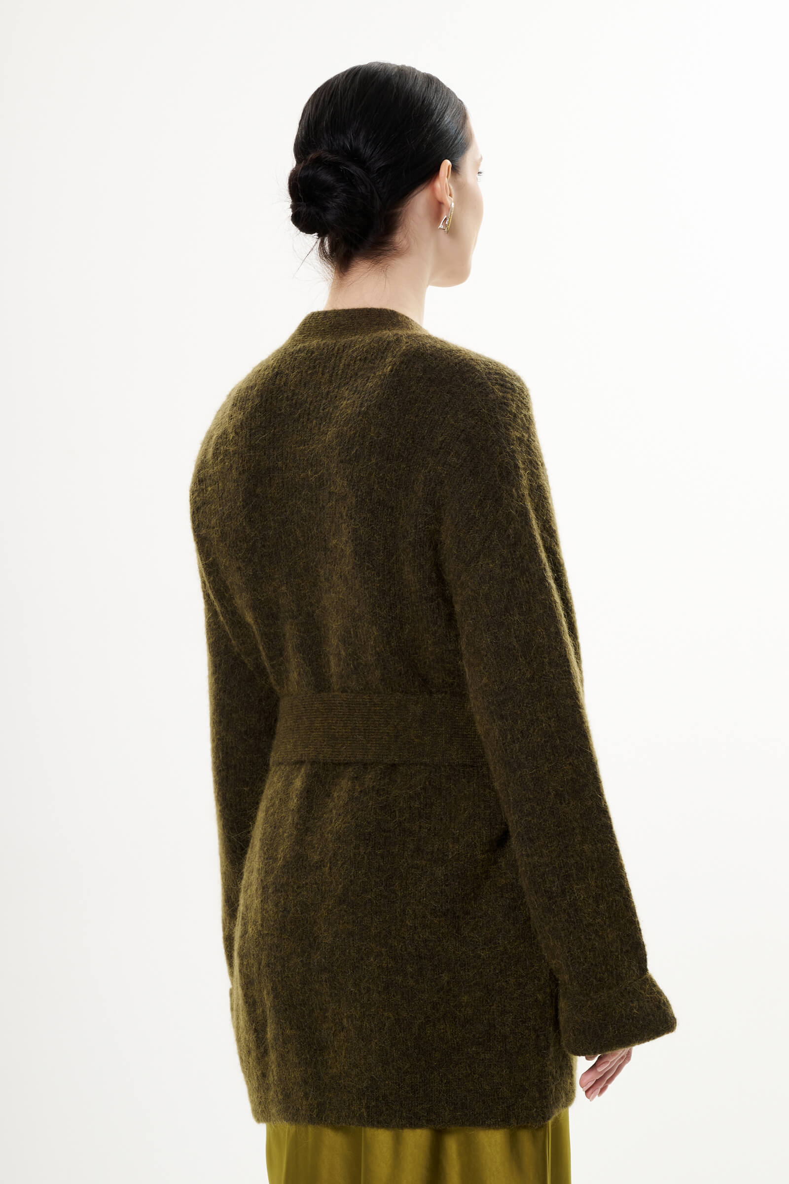 Удлиненный кардиган с шерстью и мохером Бренд Diana Gallesi