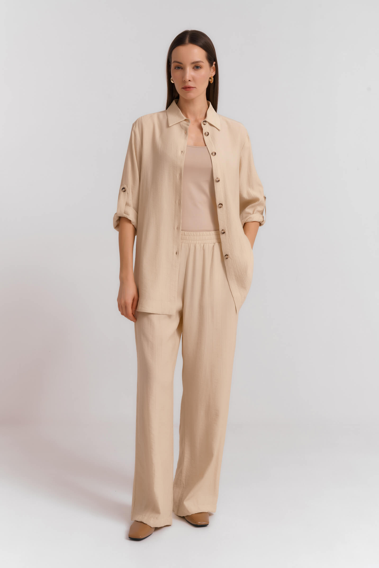 Широкие брюки из муслина Бренд Diana Gallesi