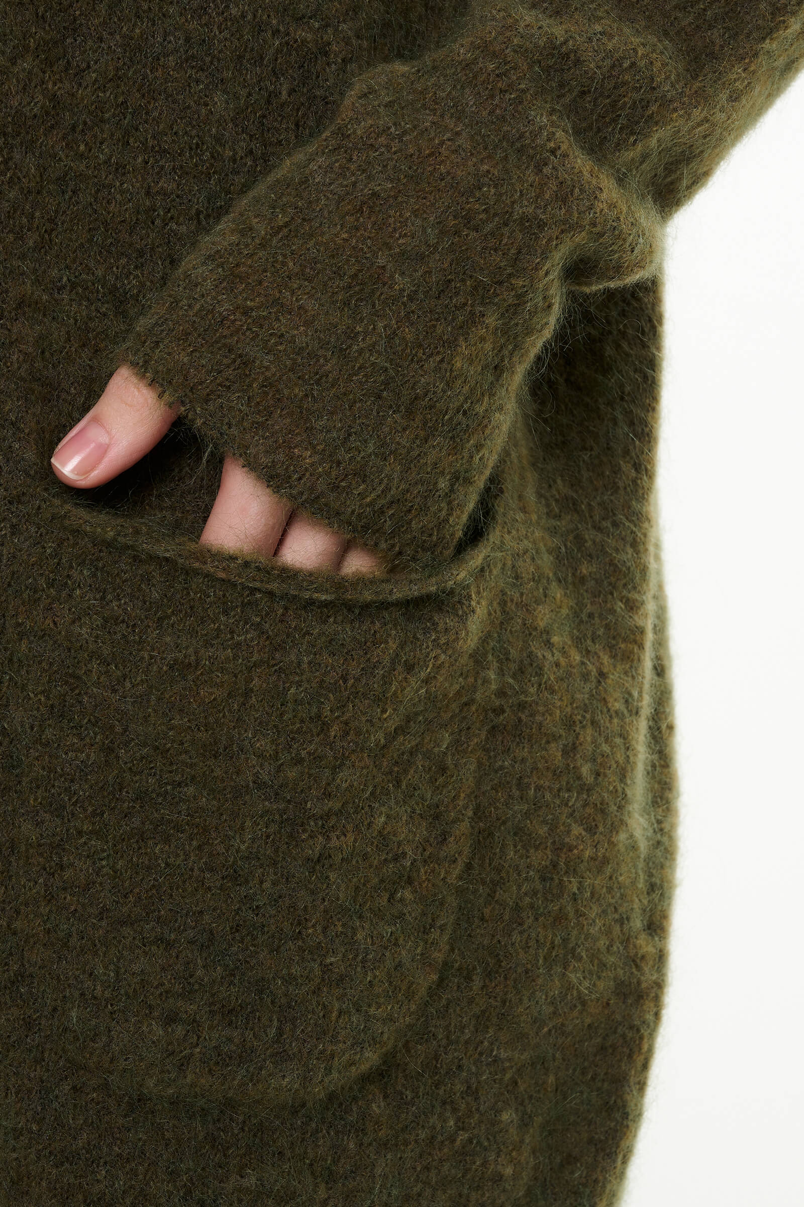 Удлиненный пуловер из шерсти и мохера Бренд Sarah Pacini