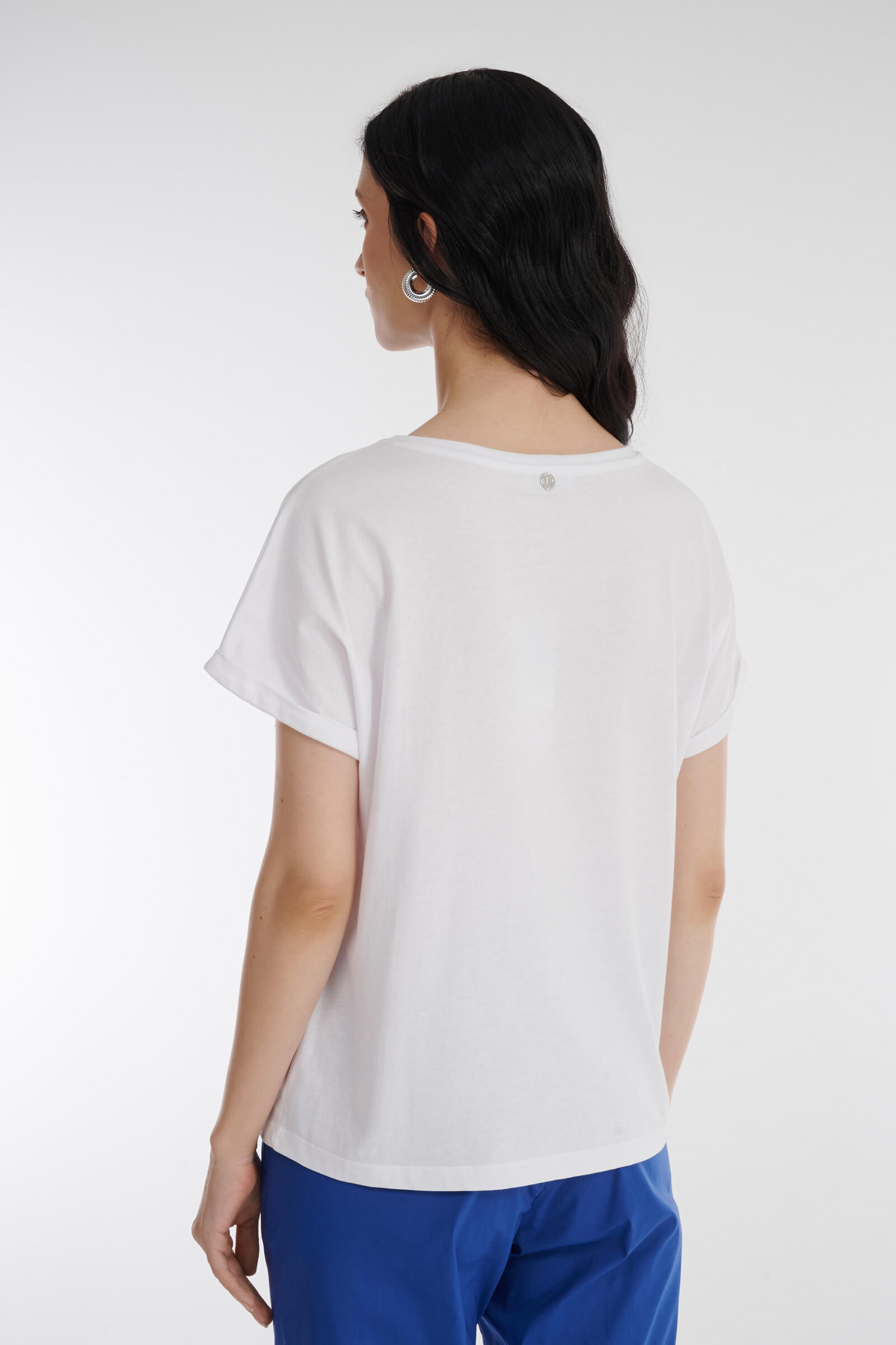 Хлопковая футболка с принтом Бренд Diana Gallesi