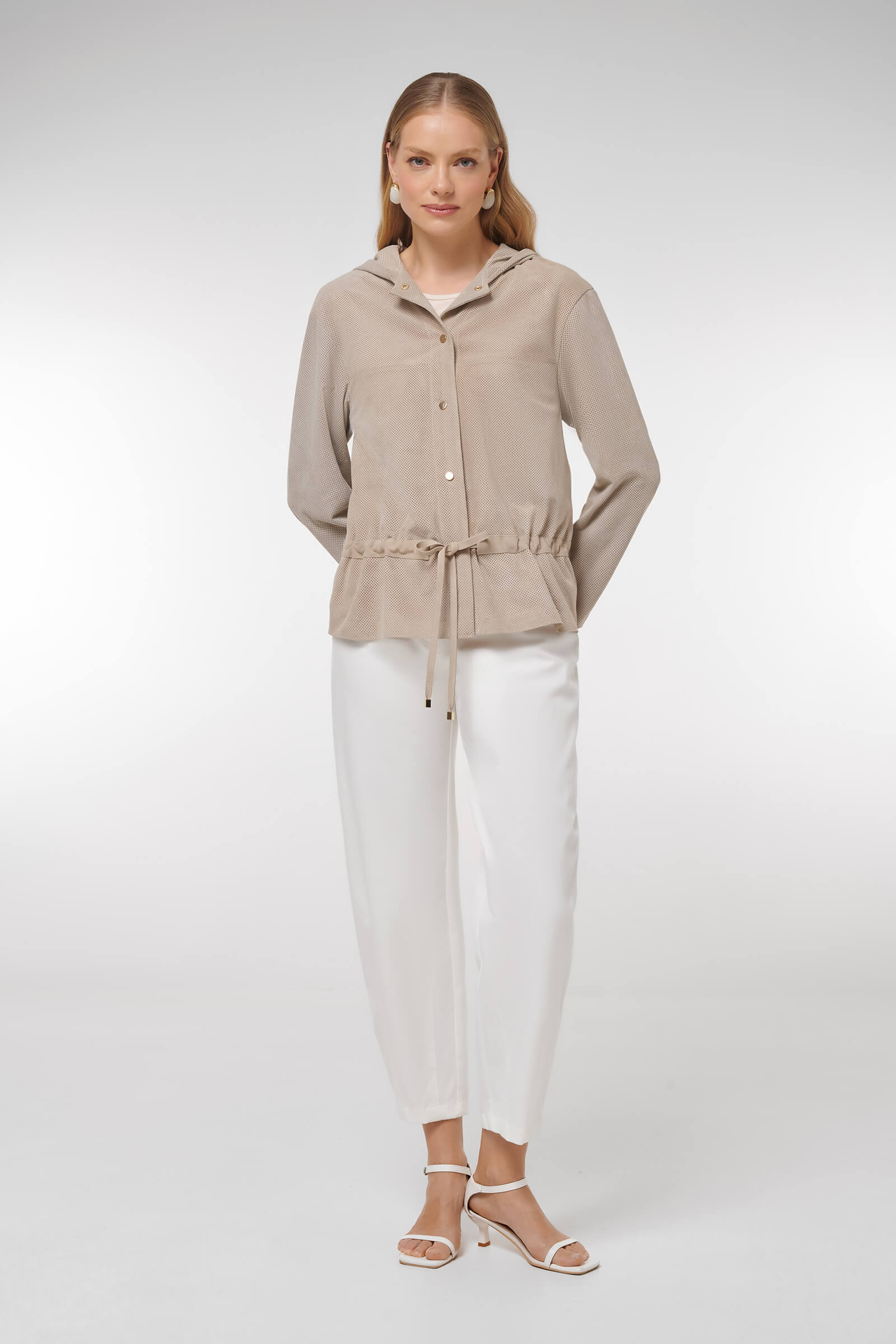 Куртка с перфорацией из натуральной кожи Бренд Caterina Leman