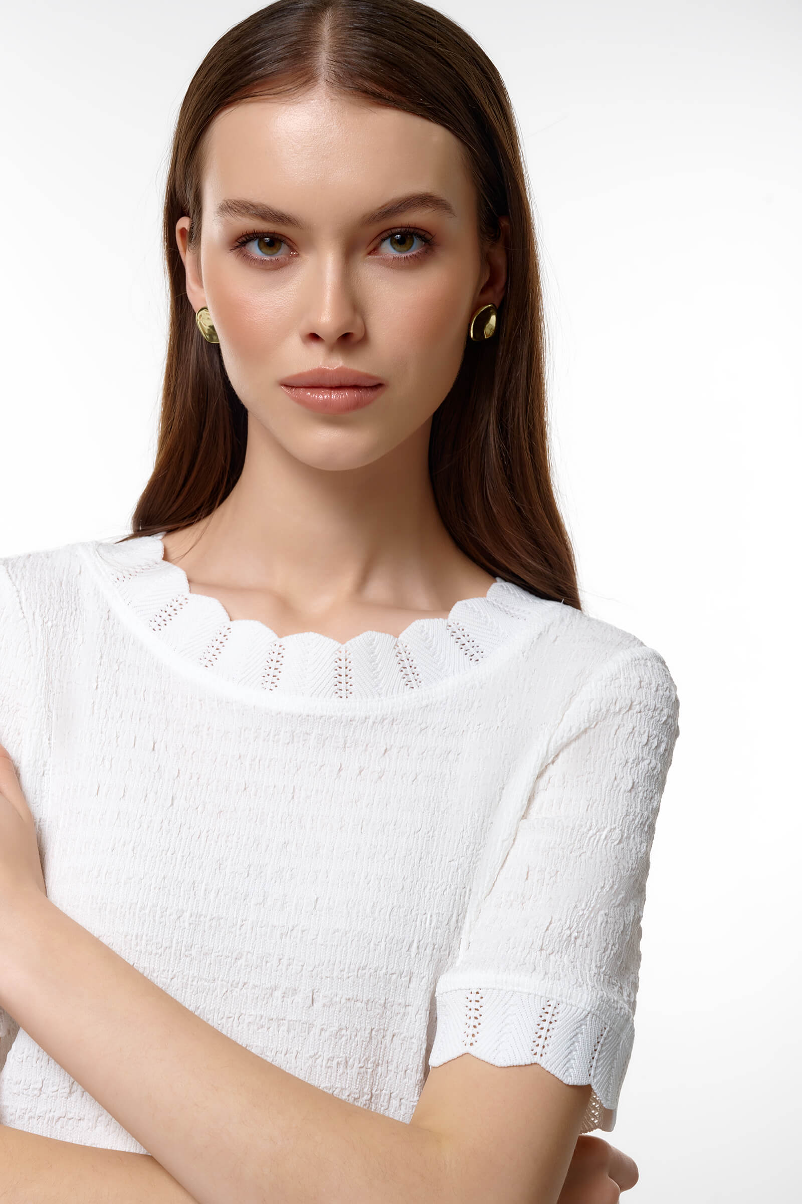 Блузка с ажурной окантовкой Бренд Caterina Leman