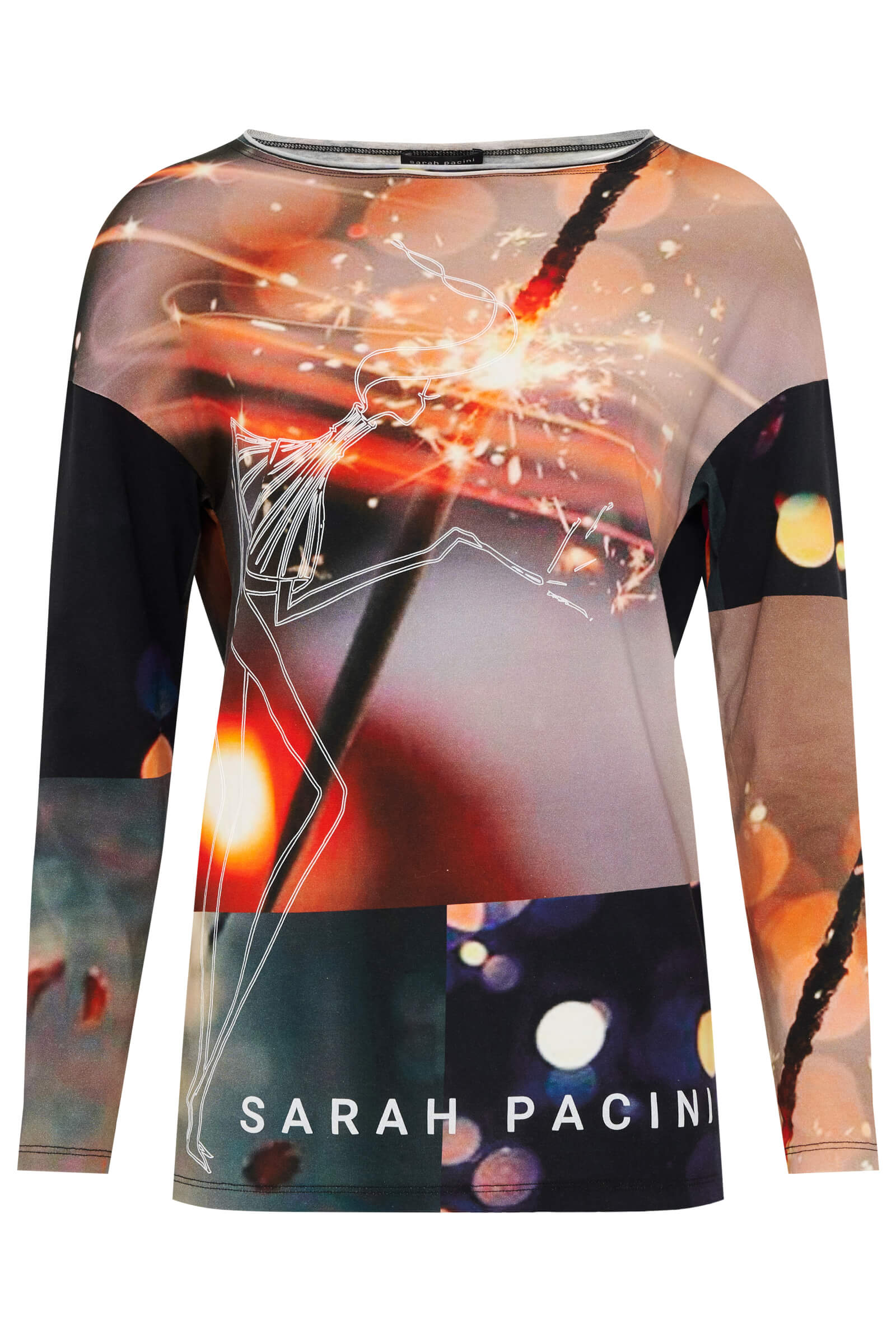 Лонгслив с вырезом-лодочкой Бренд Sarah Pacini