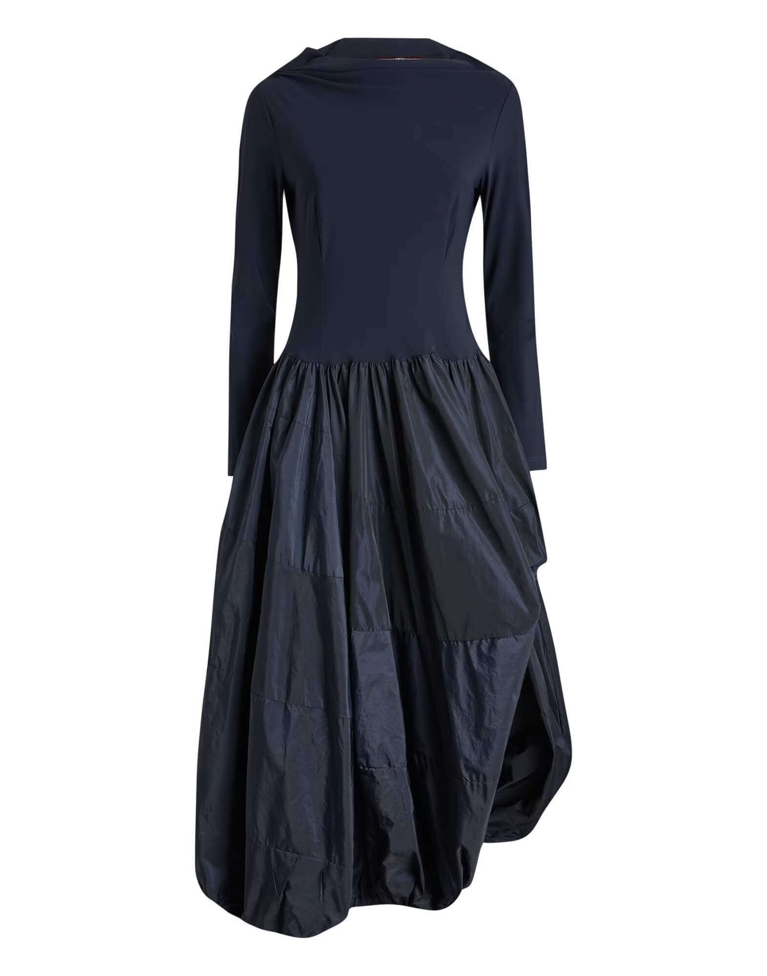 Платье из технологичной ткани и юбкой-баллоном Бренд High