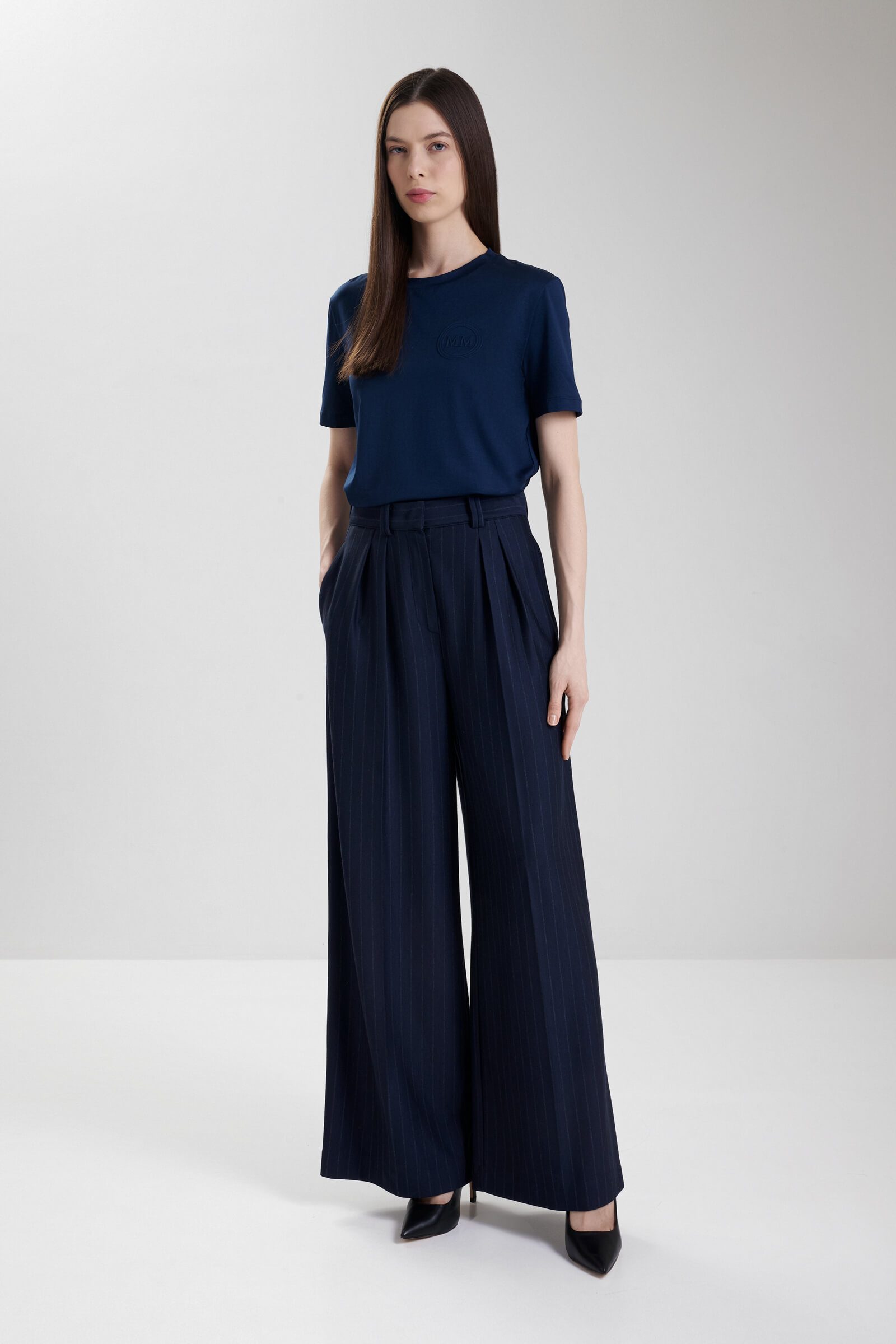 Брюки-палаццо в полоску Бренд MM